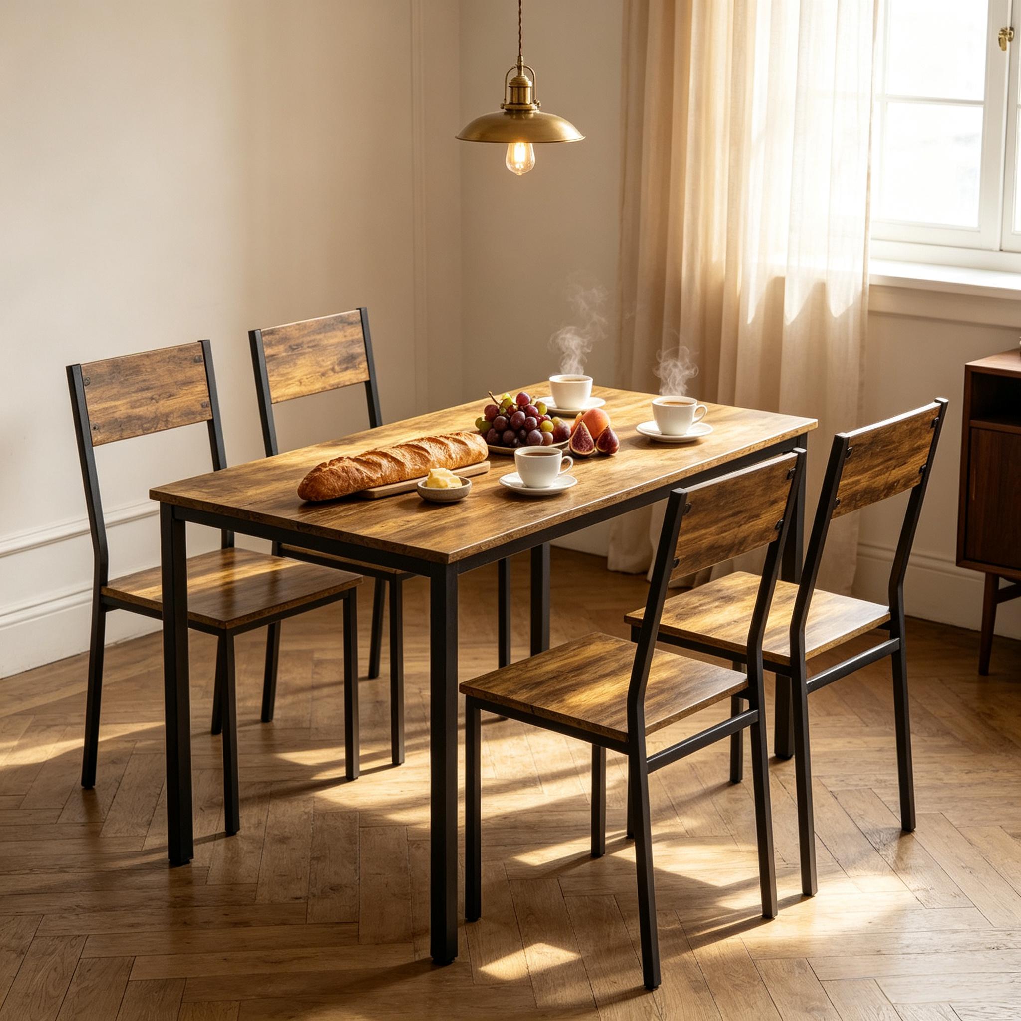 Vue principale du ensemble table et chaises