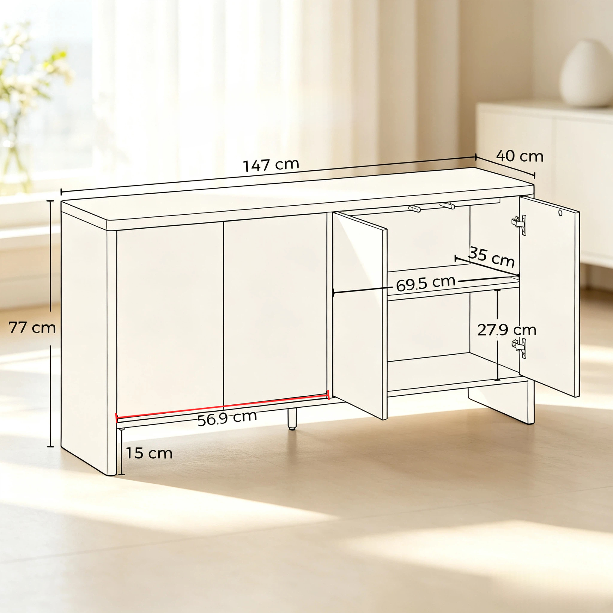 Dimensions du buffet