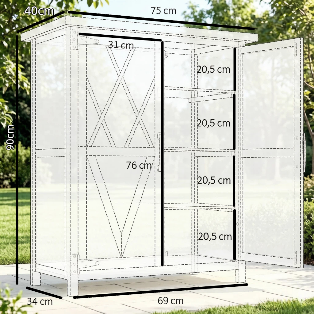 Dimensions du armoire à outils