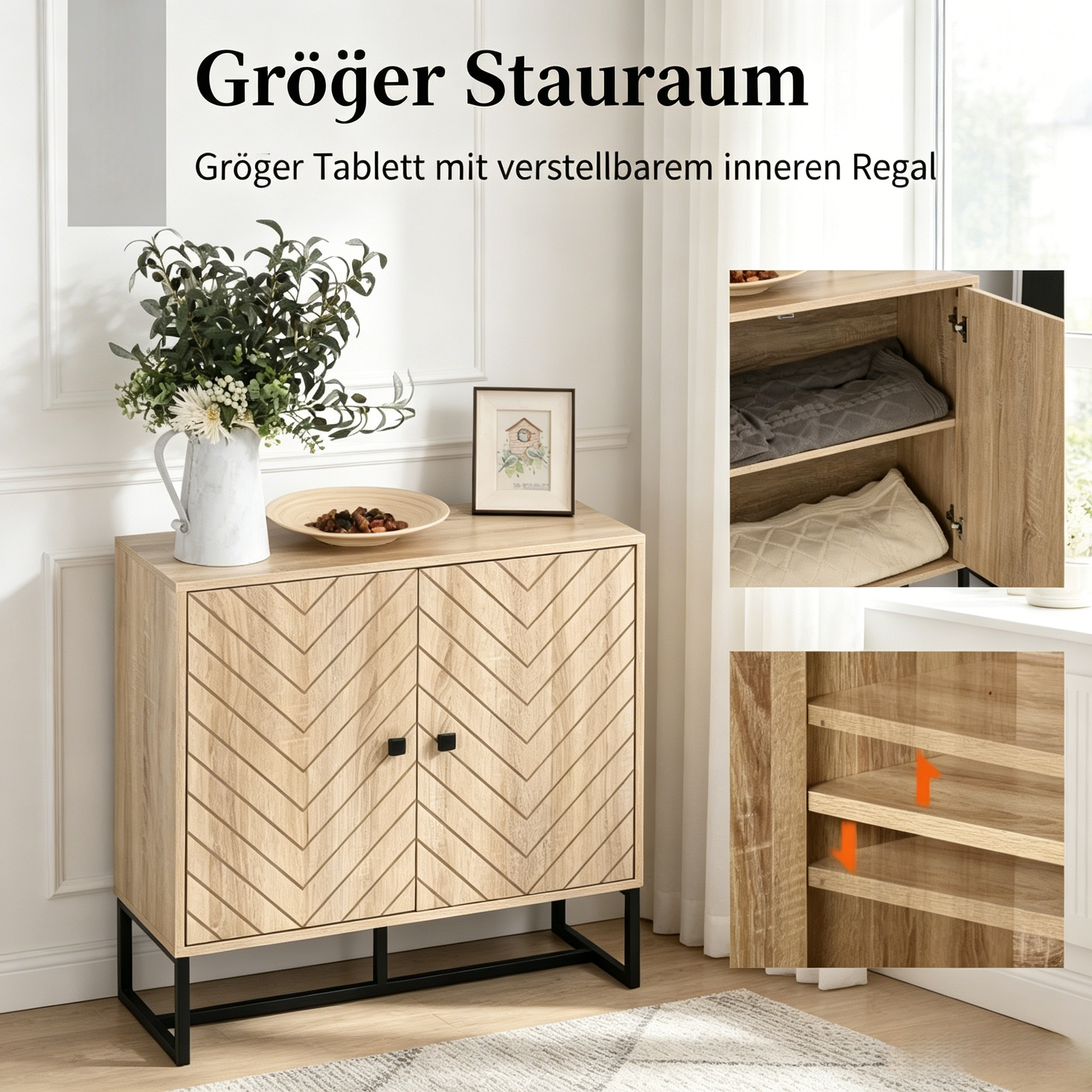 Détail du meuble de rangement