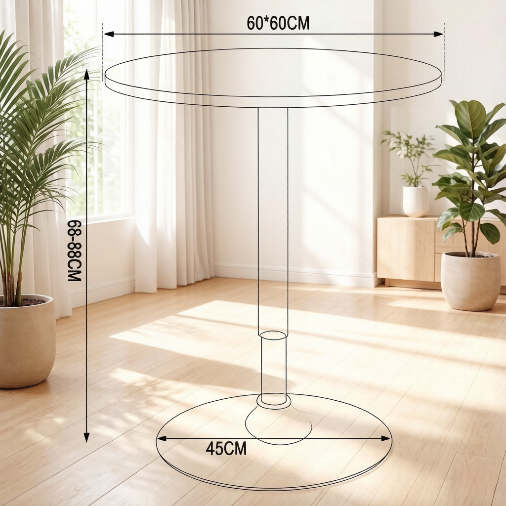 Dimensions du table haute