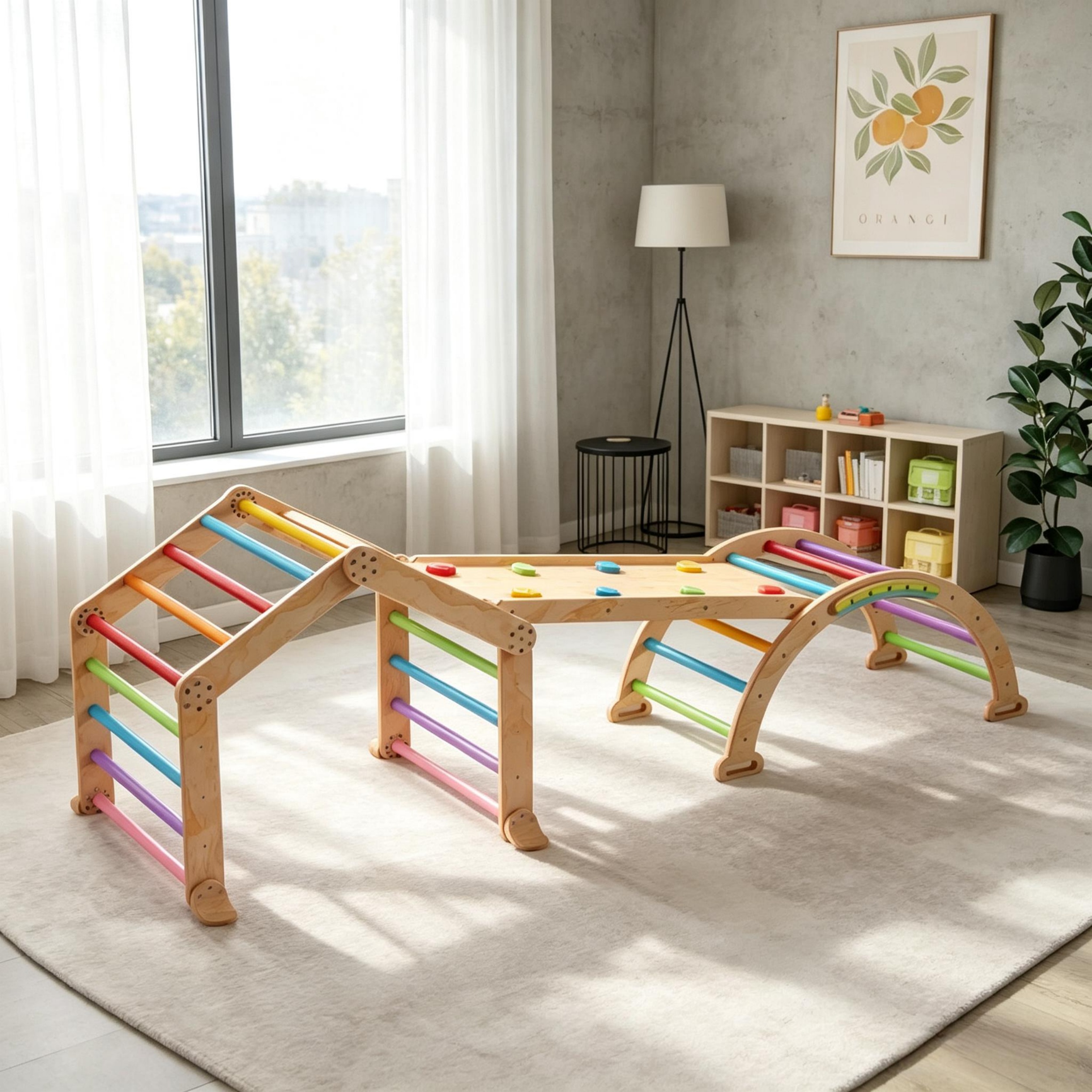 Meuble enfant, structure pliante, 100 x 52,5 x 48 cm, bois - vue 3