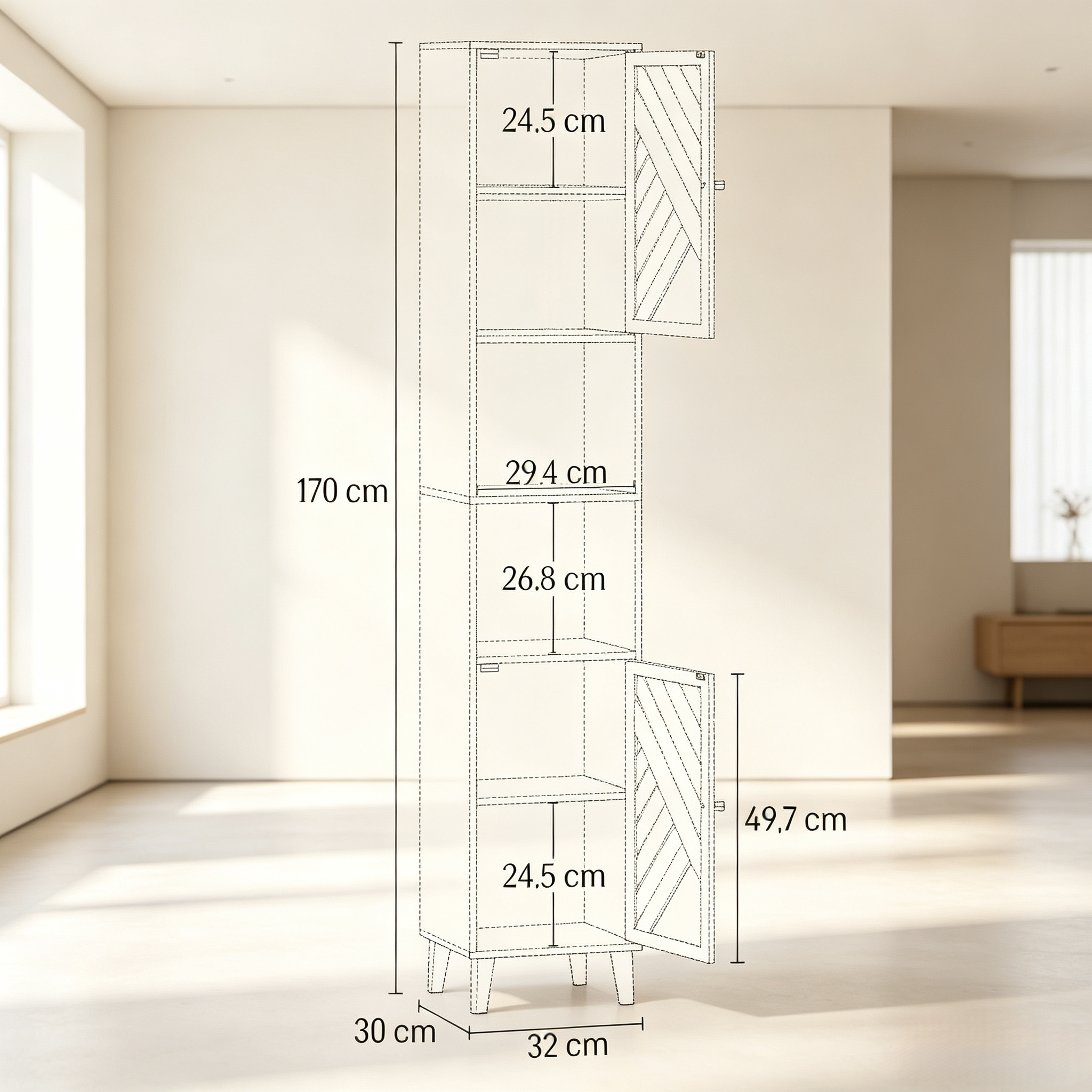 Dimensions du étagère de rangement