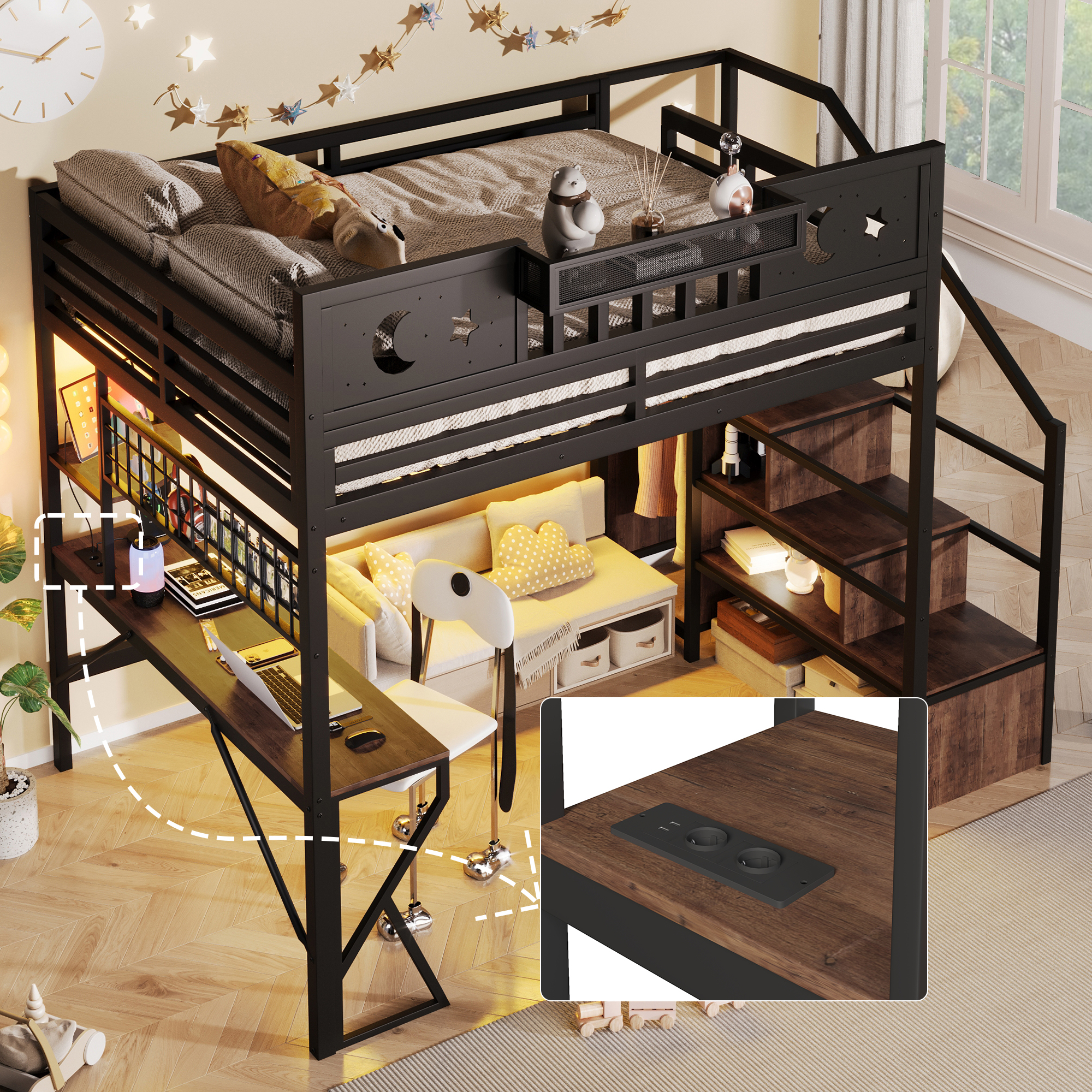 Bureau avec ports USB