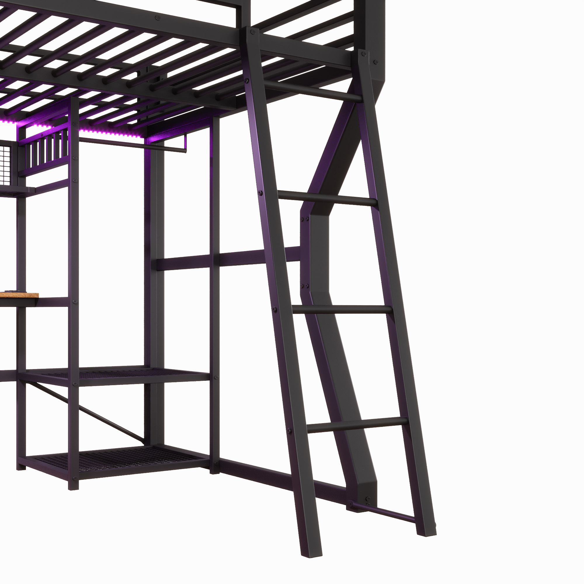 lit mezzanine avec bureau - vue 1