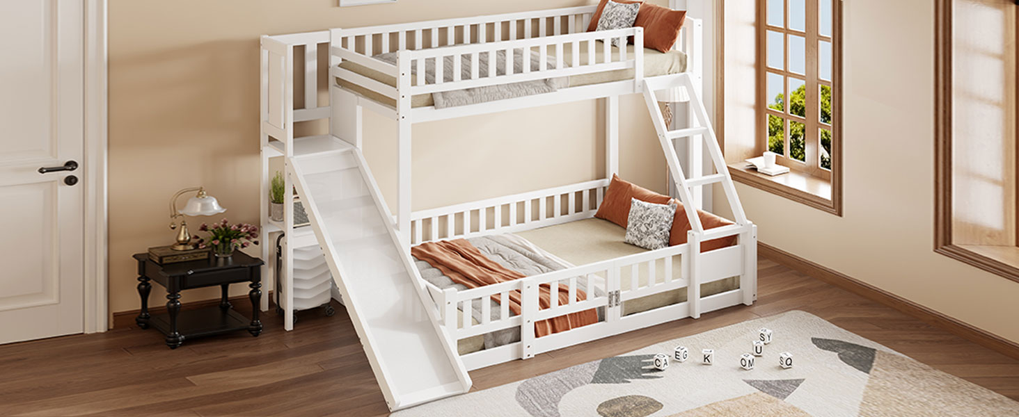 Lit superposé enfant en bois de pin et MDF avec to - image 14
