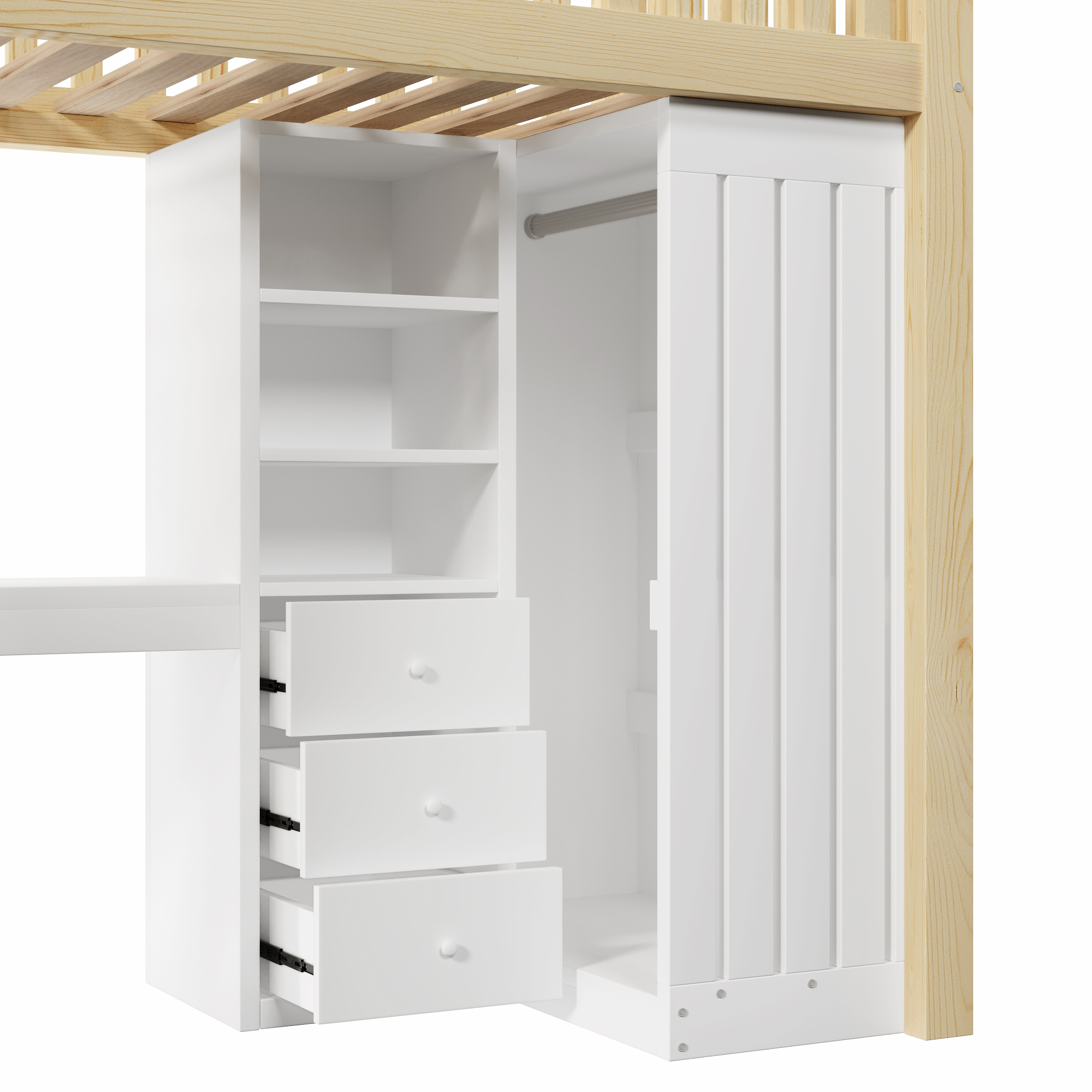 lit mezzanine avec bureau - vue 1