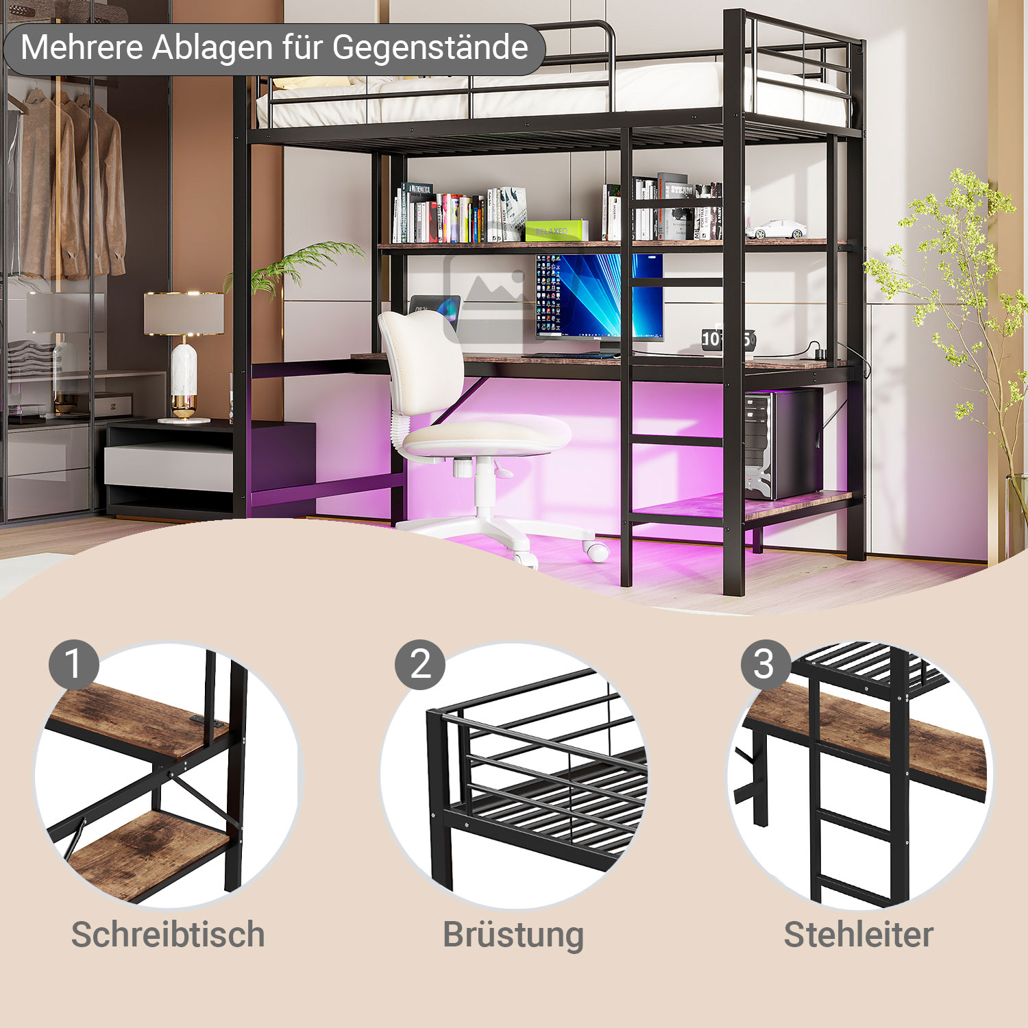 Détail du lit mezzanine