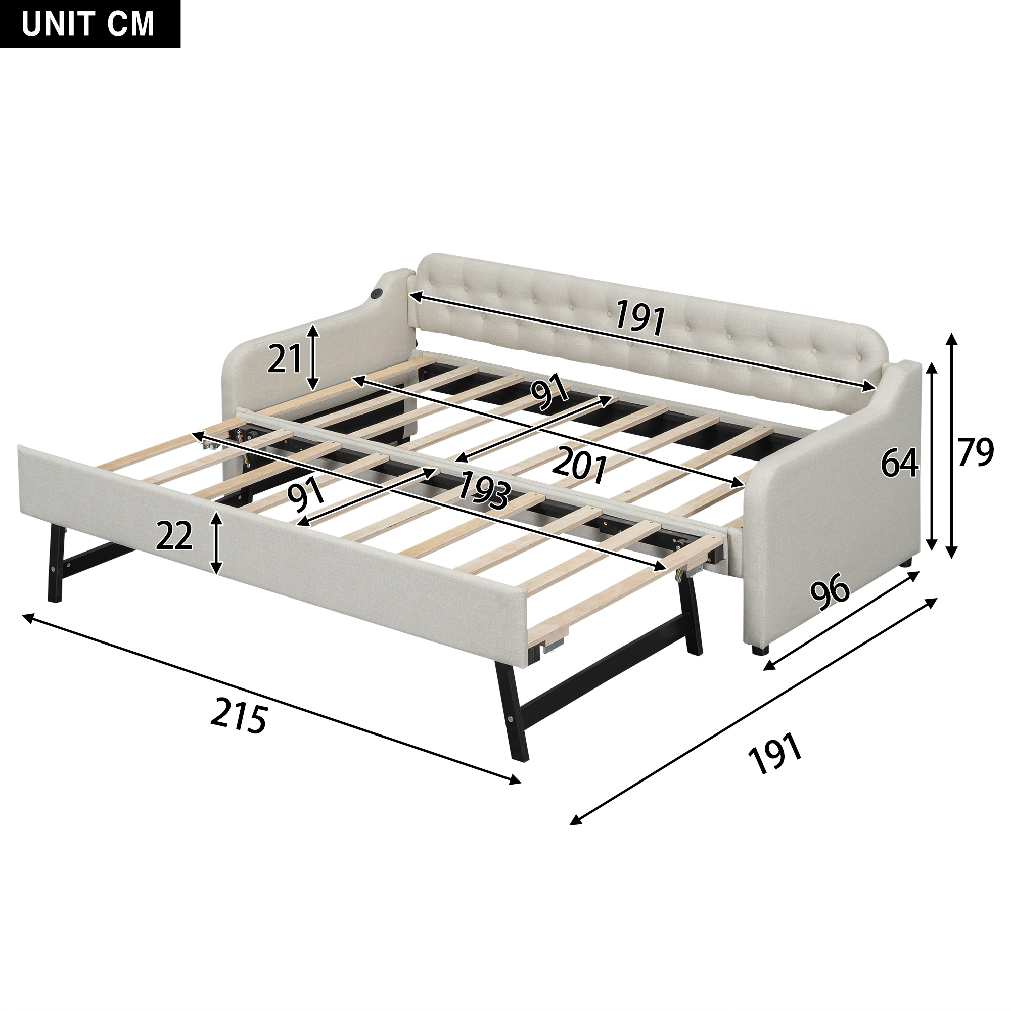 Dimensions du lit banquette