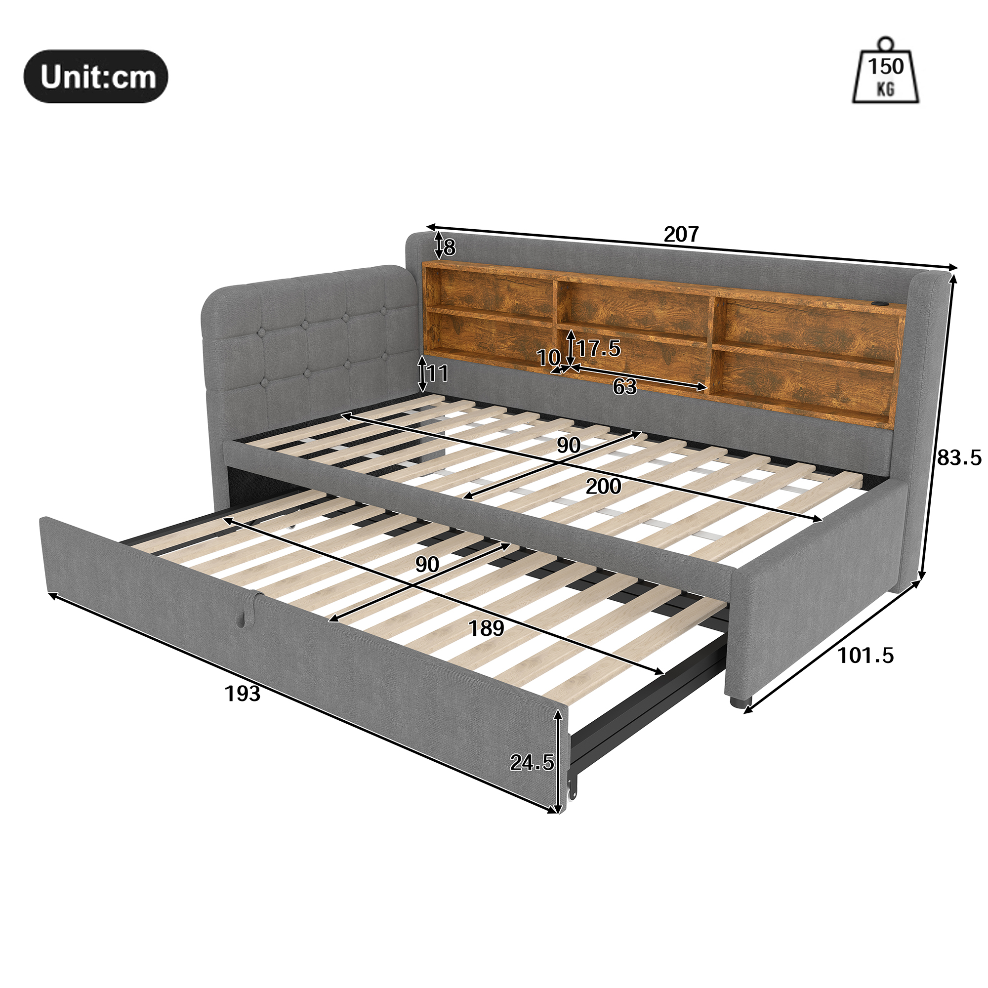 Dimensions du lit banquette
