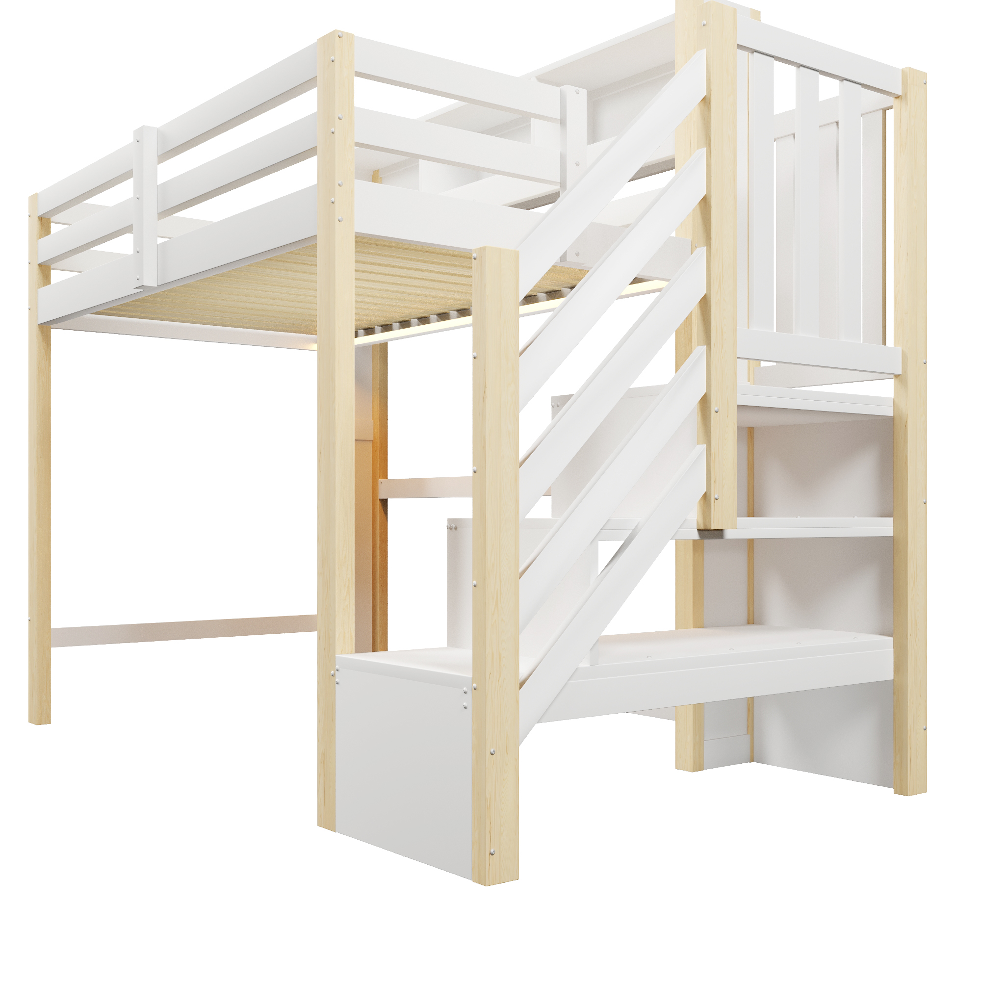 lit superposé enfant cabane - vue 2