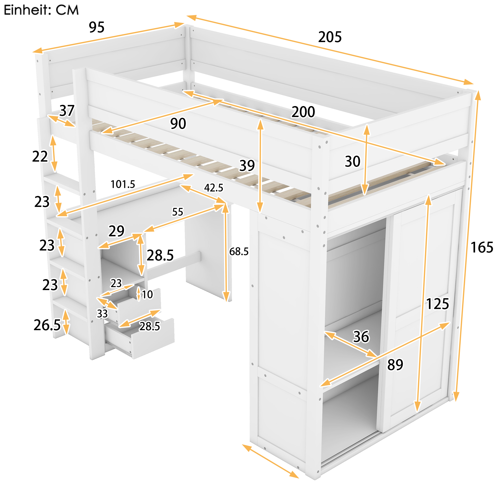 Dimensions du lit mezzanine