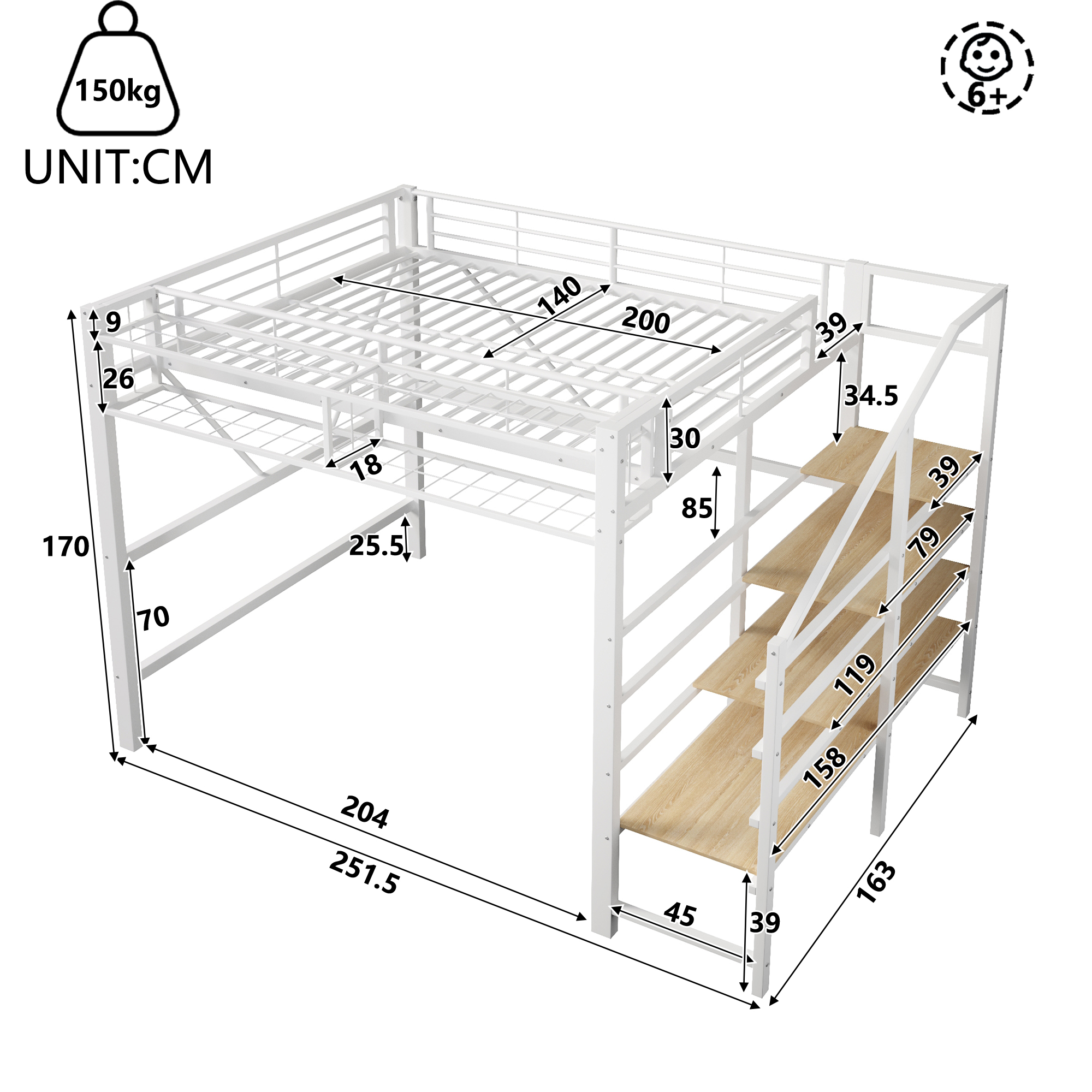 Dimensions du lit mezzanine