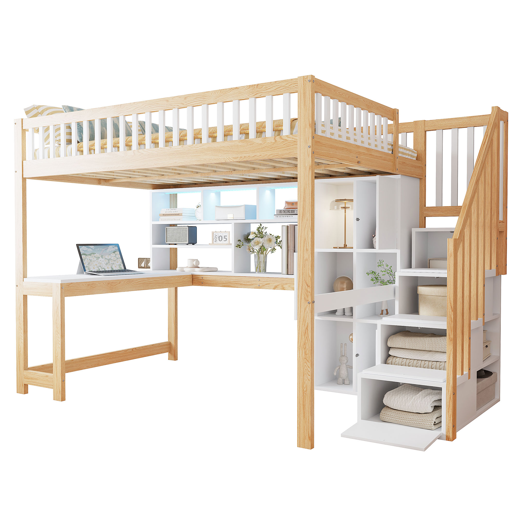 lit mezzanine avec bureau - vue 2