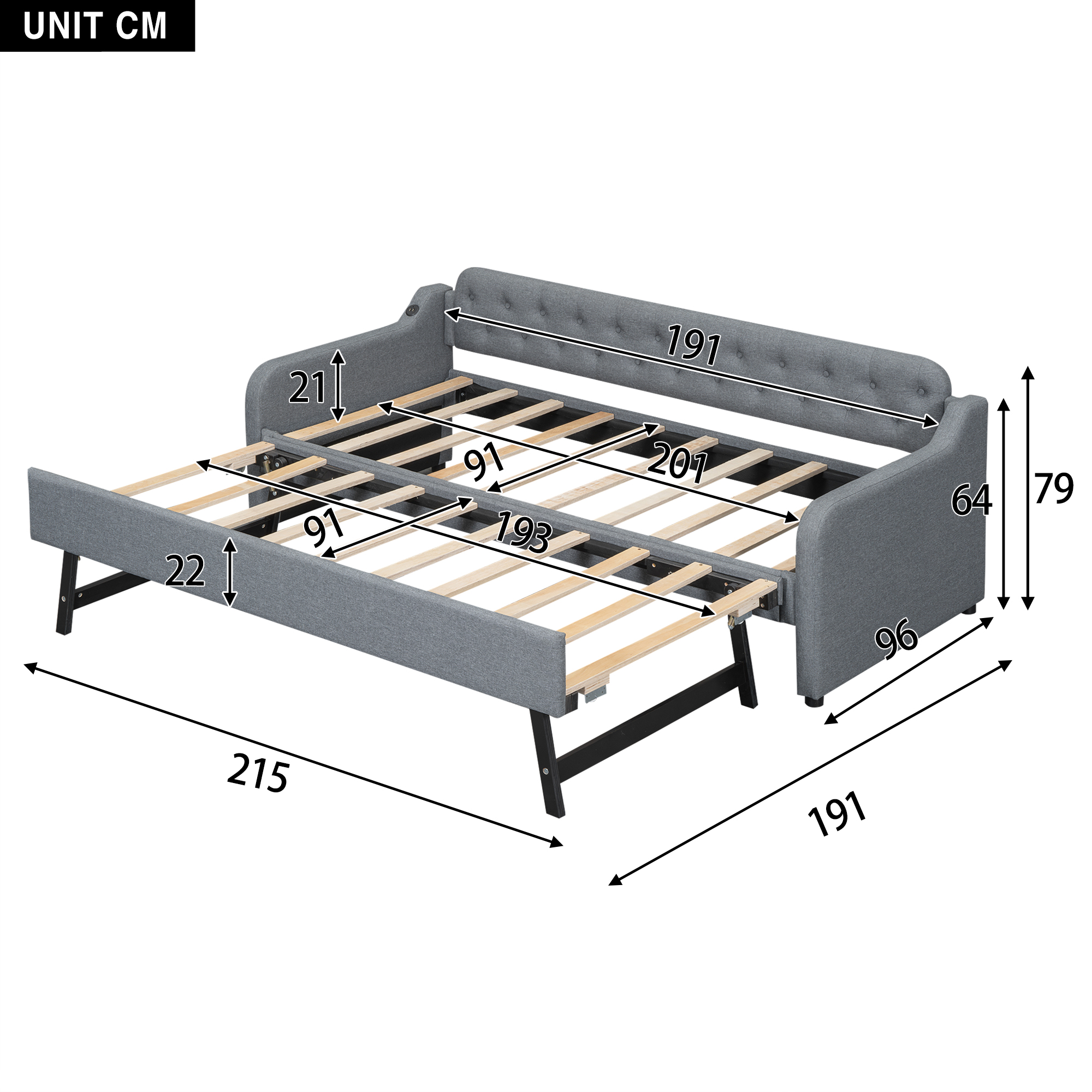 Dimensions du lit banquette