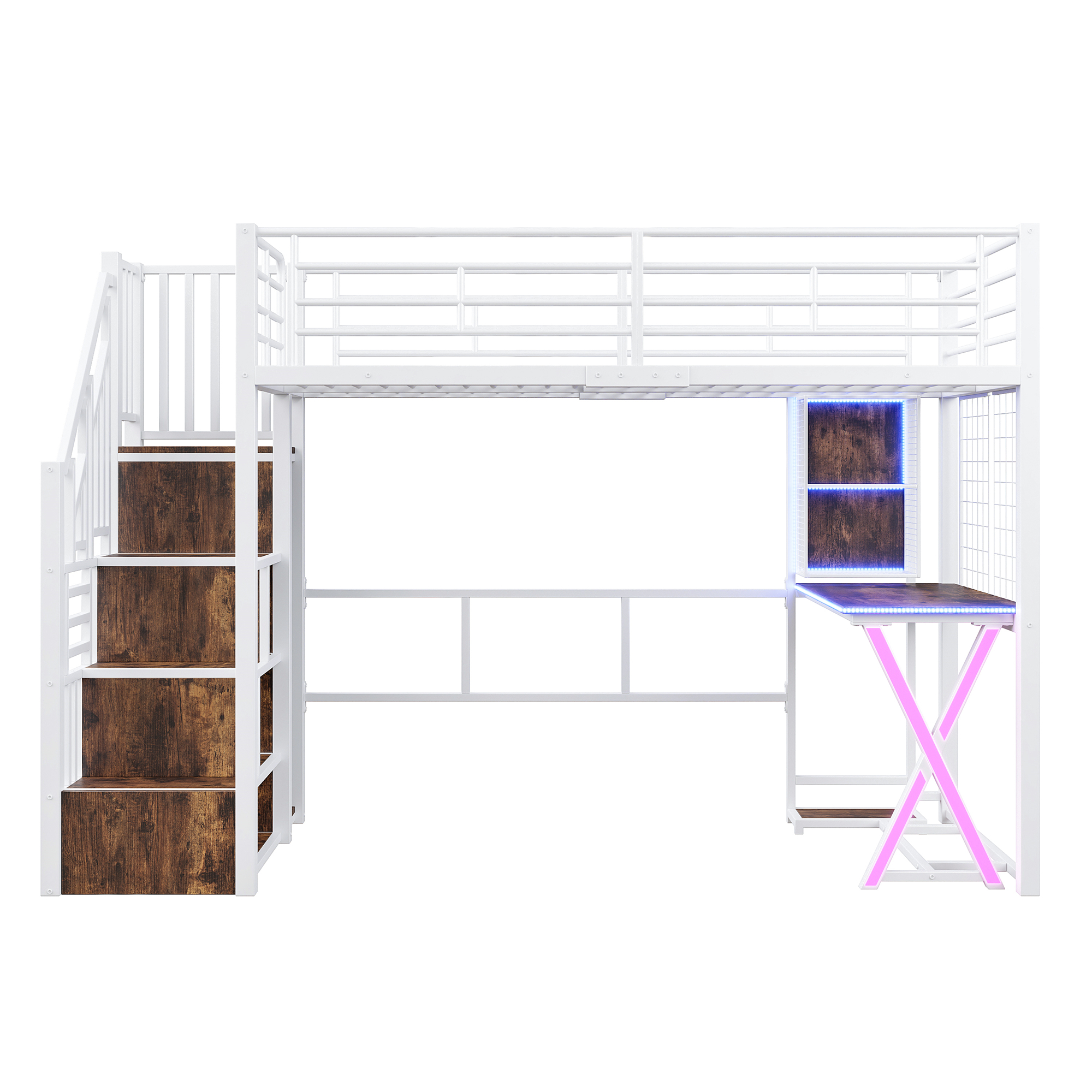 Lit mezzanine avec bureau intégré, éclairage LED r - image 6