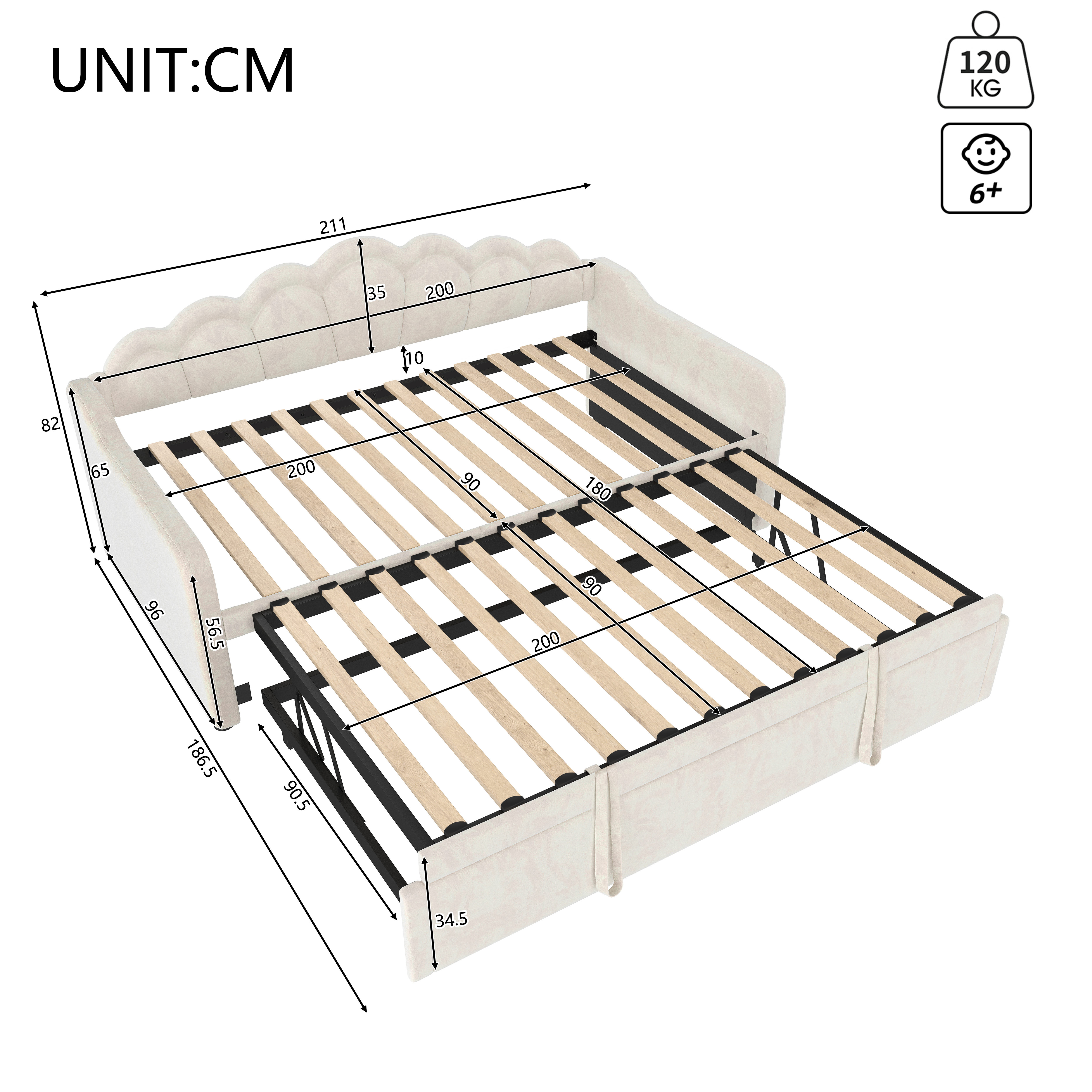 Dimensions du lit banquette