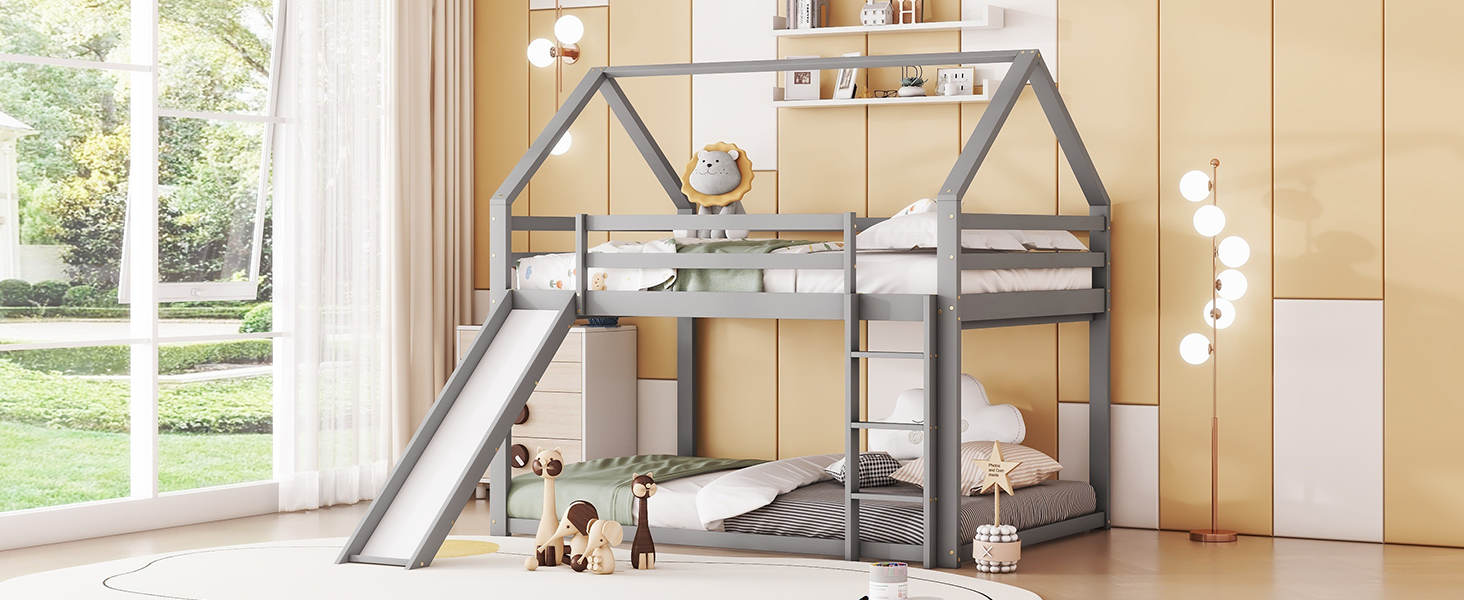 Lit superposé maison enfant 140 x 200 cm avec tobo - image 21