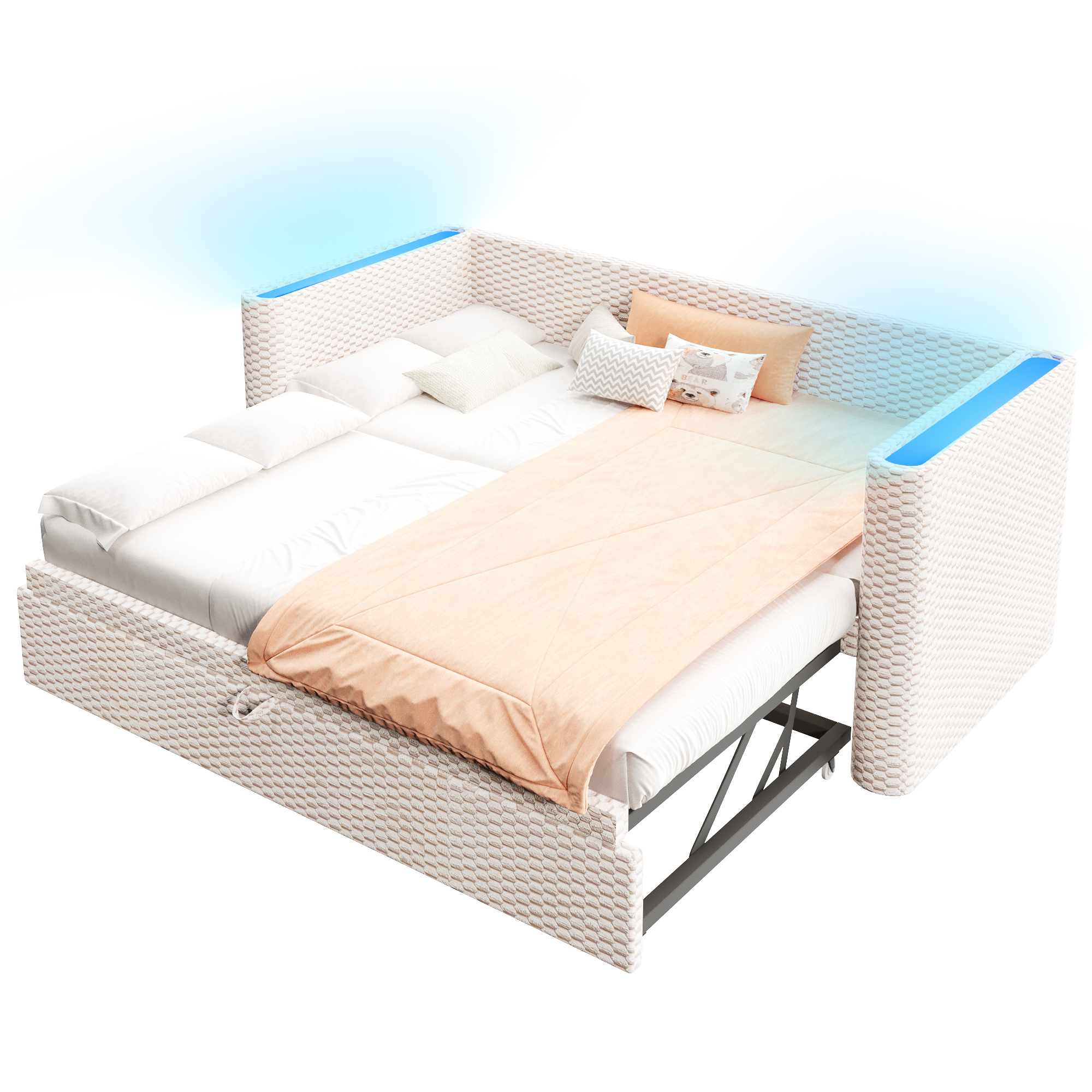 Daybed convertible 90/180 x 200 cm en velours et M - image 11