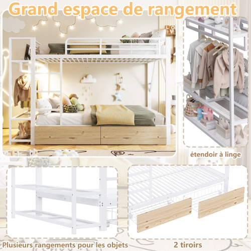 Tiroirs de rangement spacieux