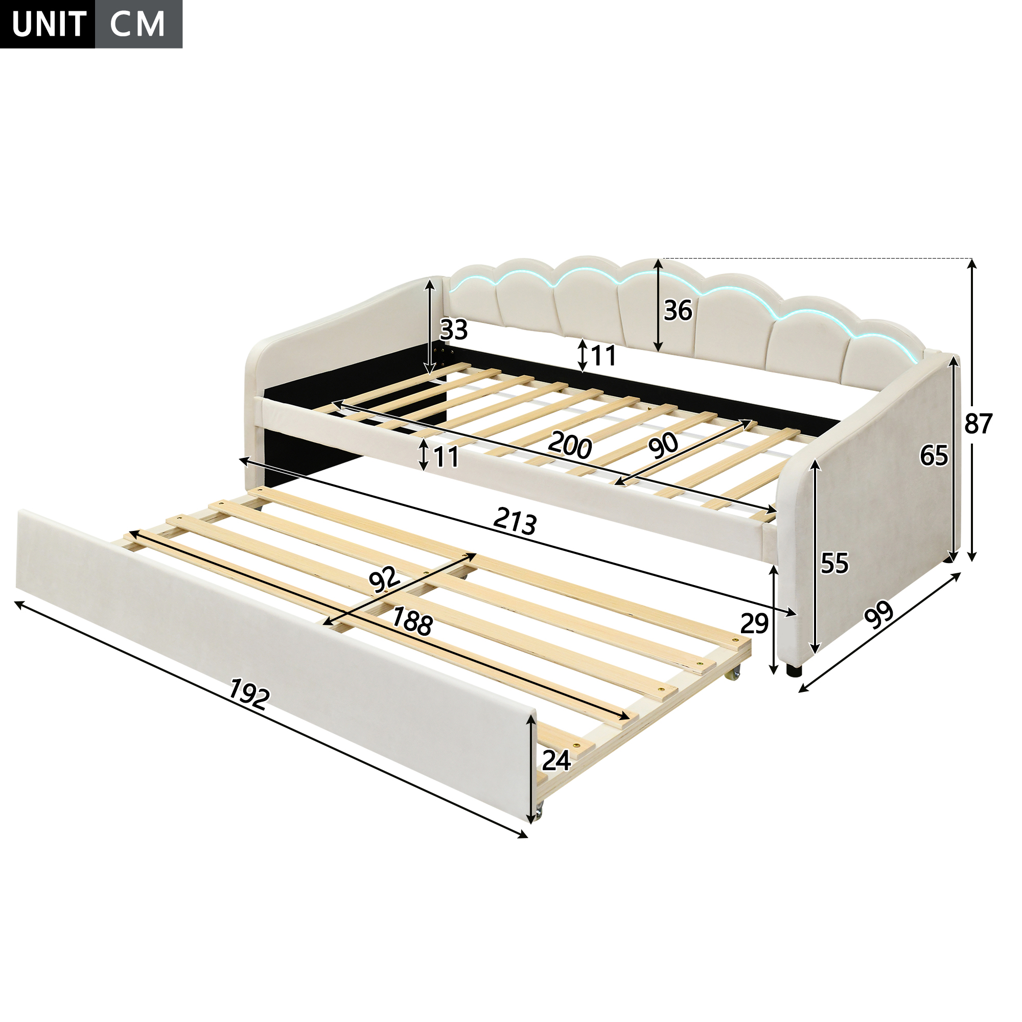 Dimensions du lit banquette