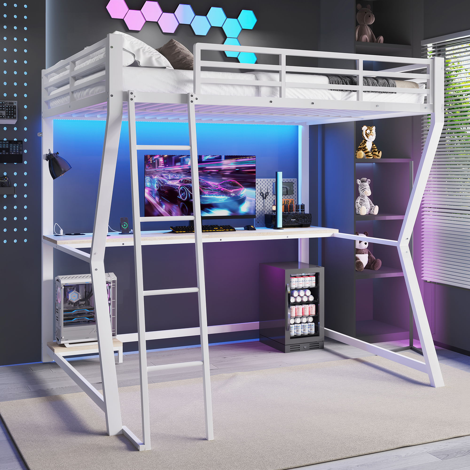 lit mezzanine avec bureau - vue 1