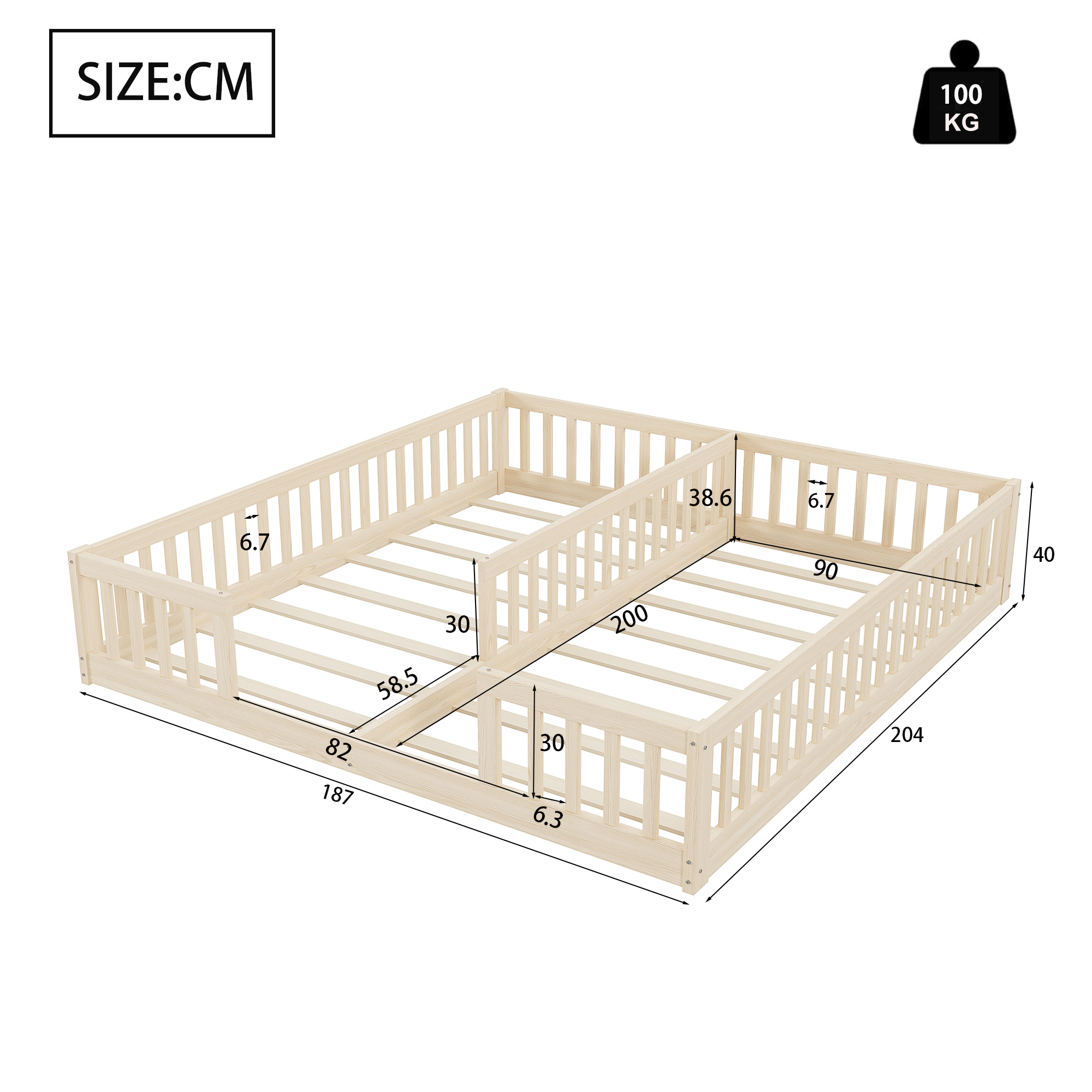 Lit double enfant 90x200