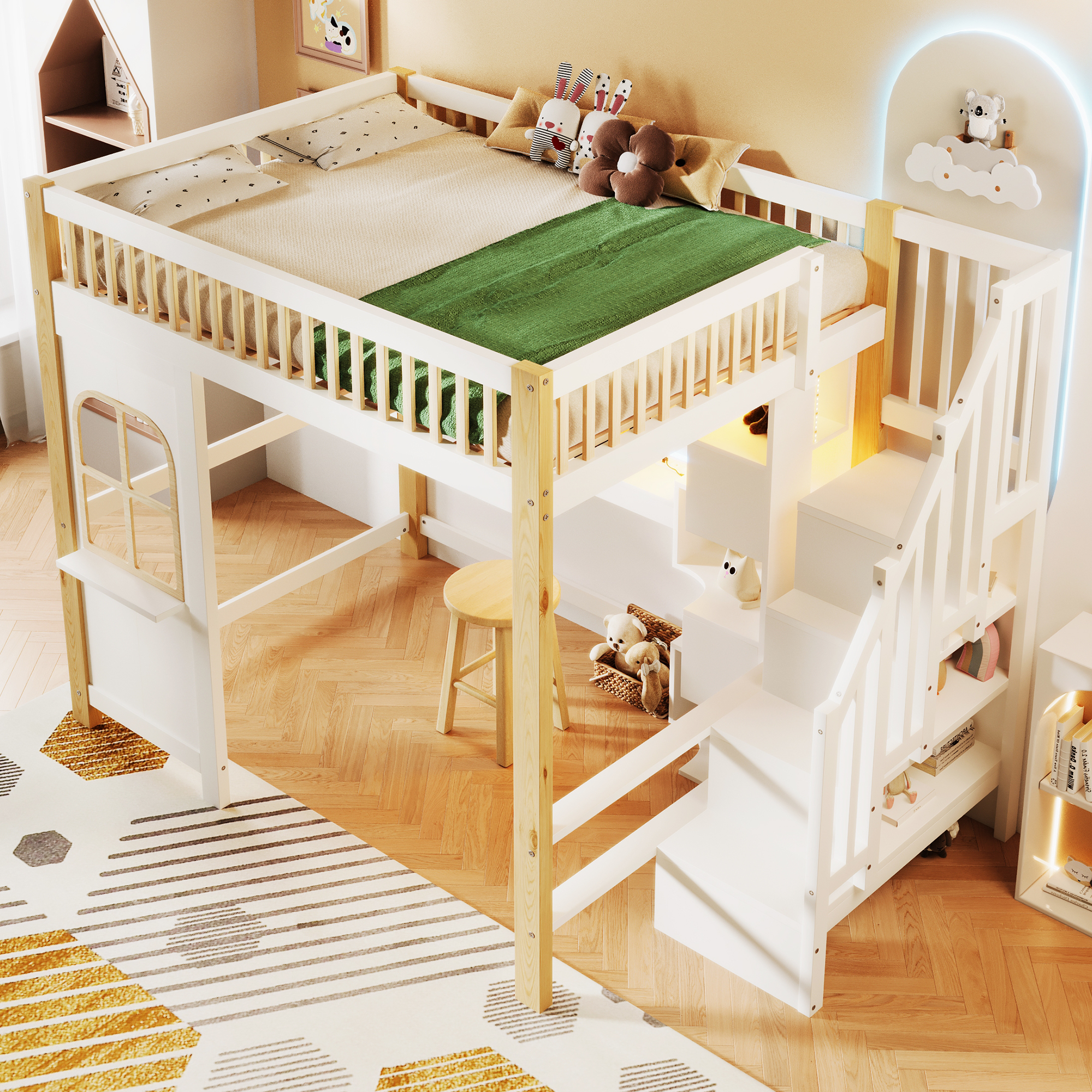 lit mezzanine avec bureau - vue 2