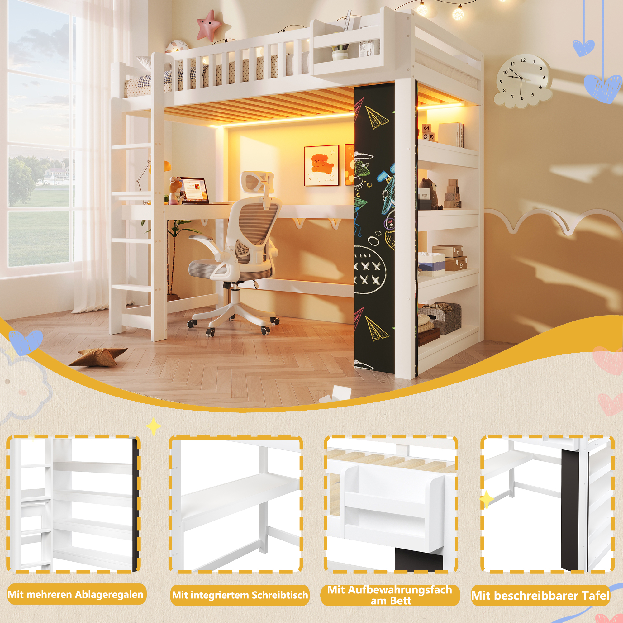 lit mezzanine avec bureau - vue 5