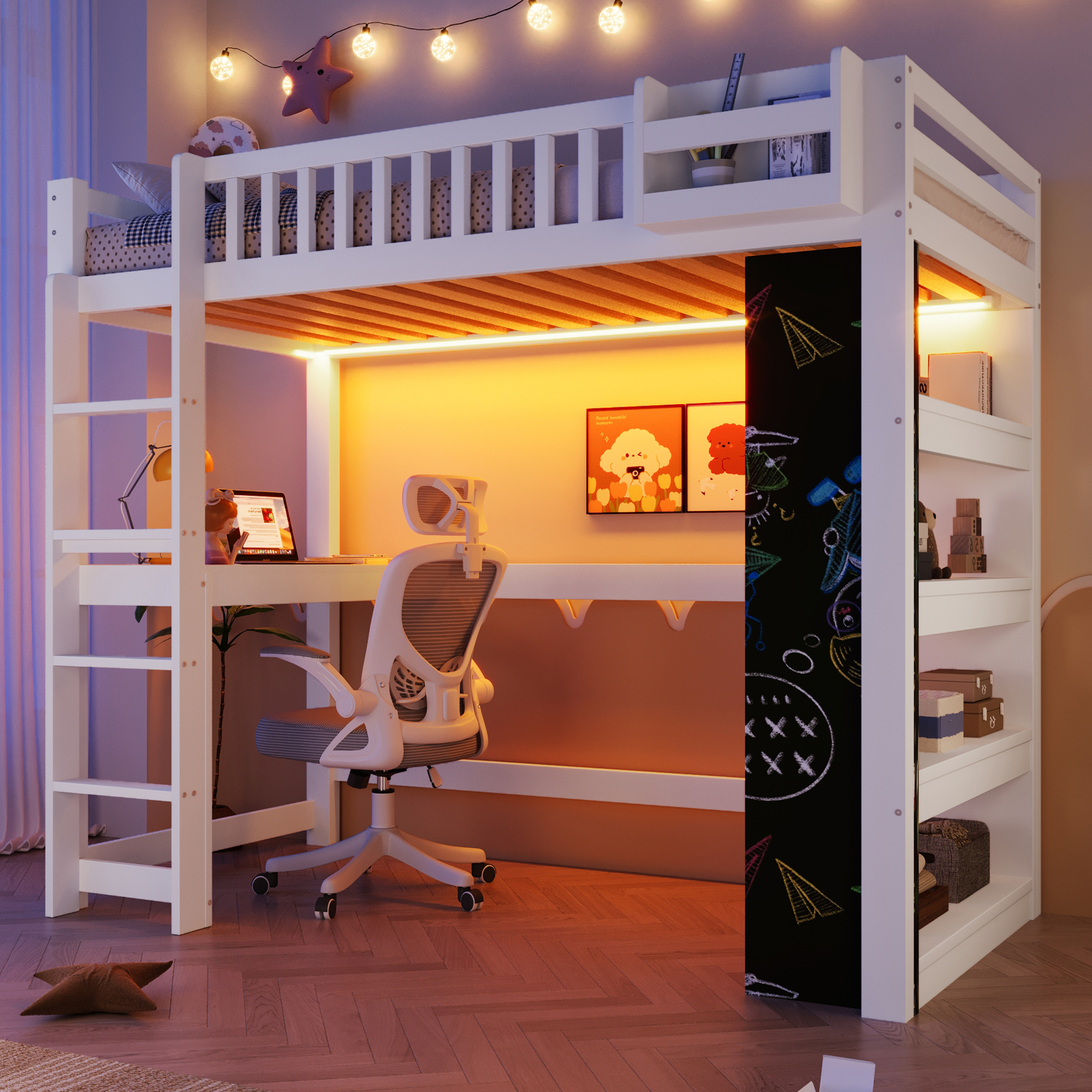 lit mezzanine avec bureau - vue 4