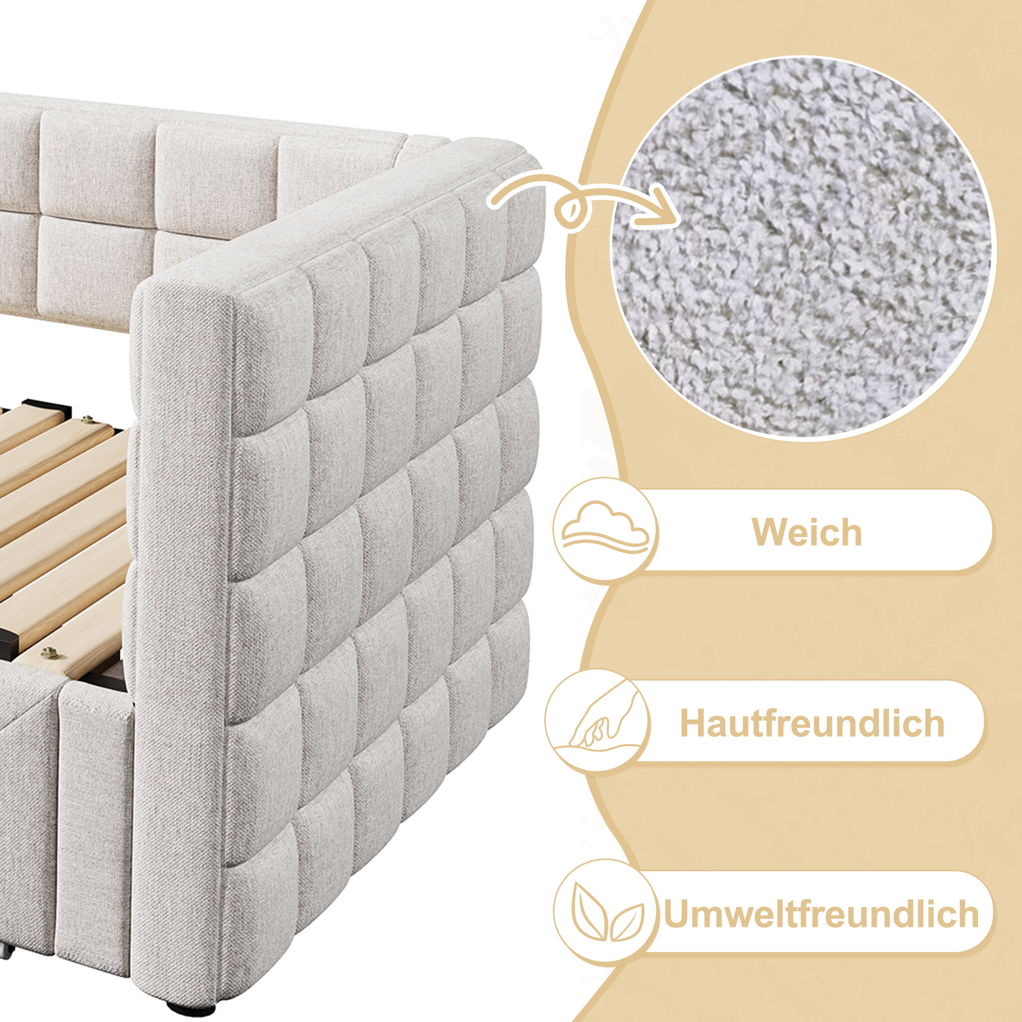 Détail du lit banquette
