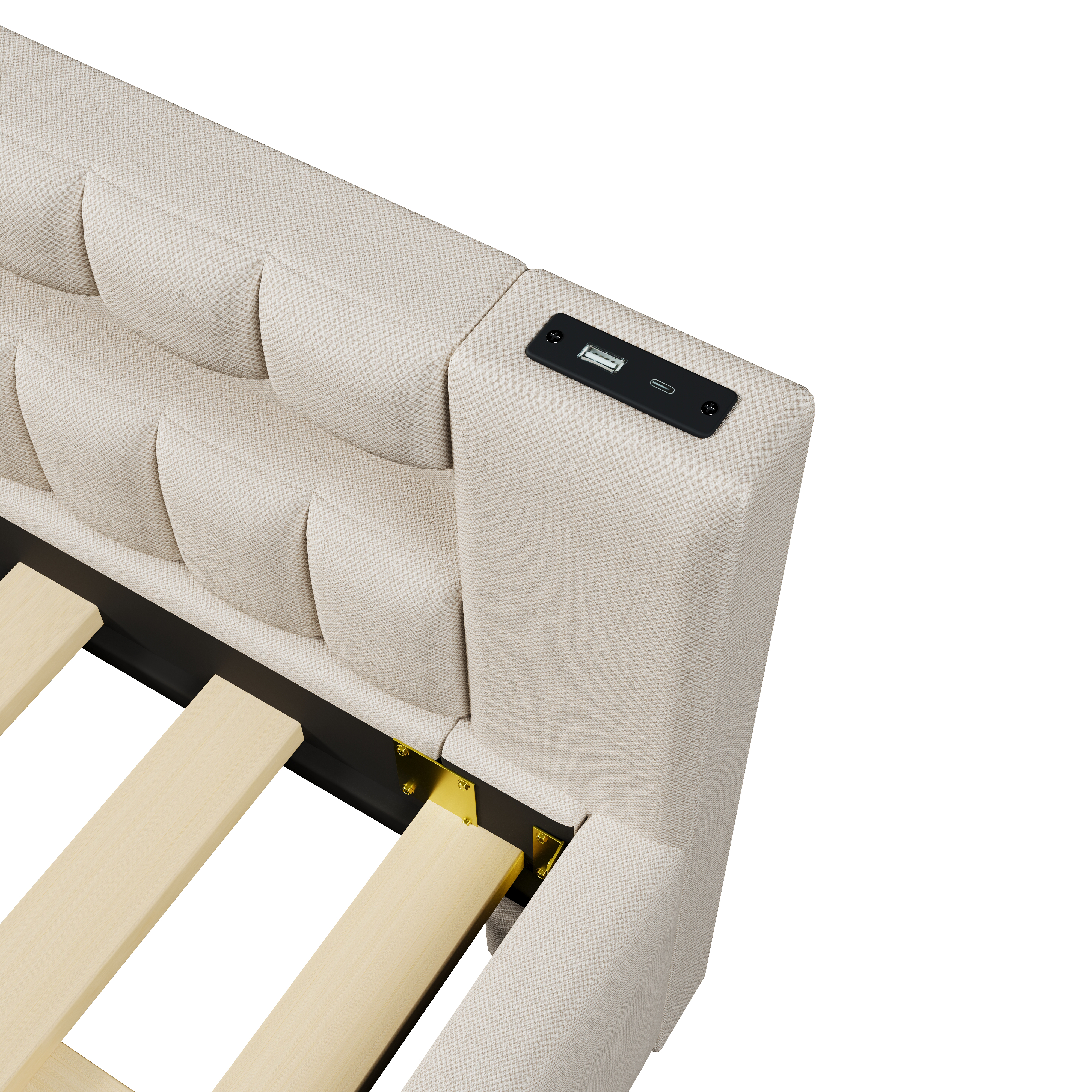 Lit en lin et MDF avec LED contrôlable tactile/app, USB + Type-C, lit escamotable, pour chambre, ambiance romantique, recharge multiple, utilisation flexible, design moderne, confort et technologie, style élégant - image 12