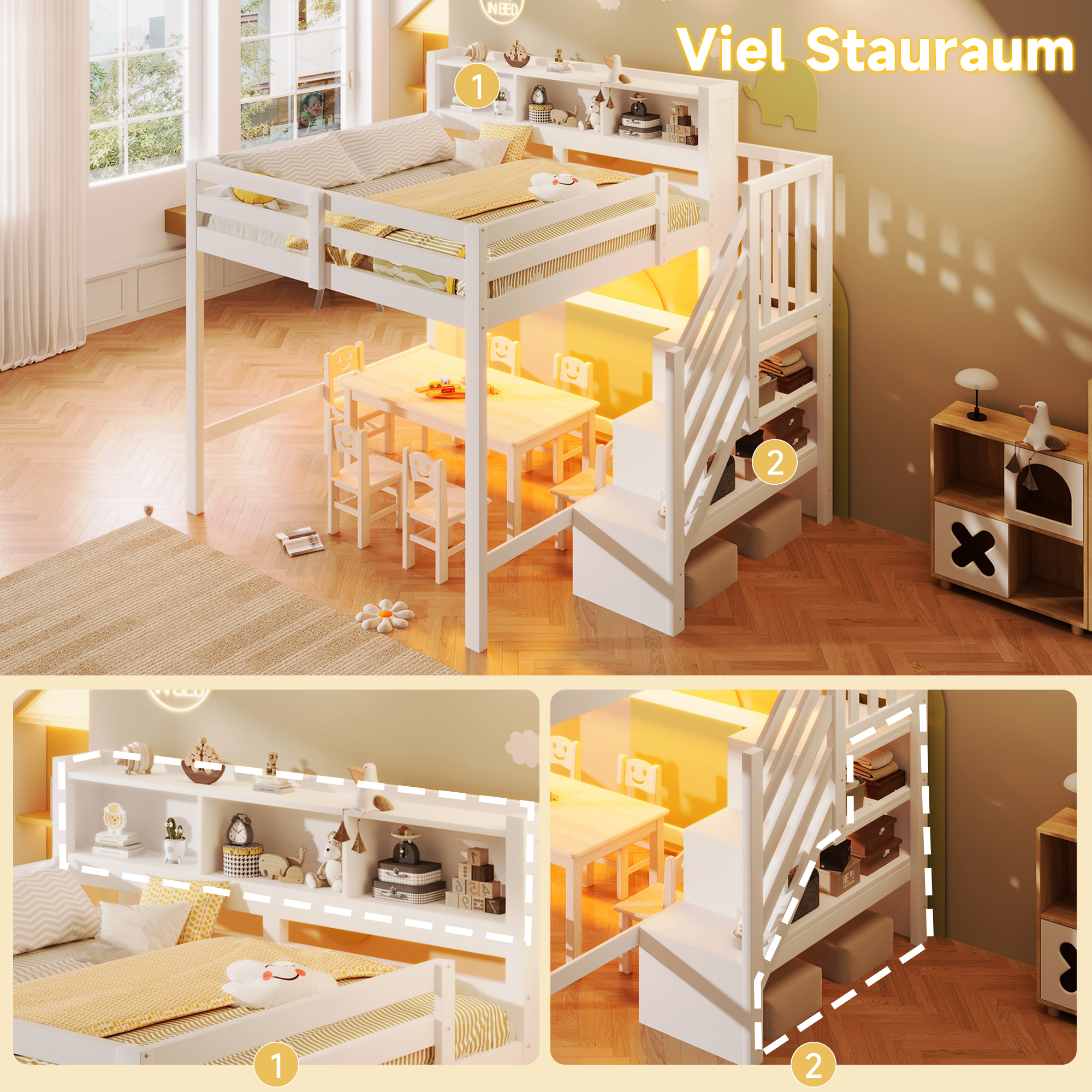 lit superposé enfant cabane - vue 2