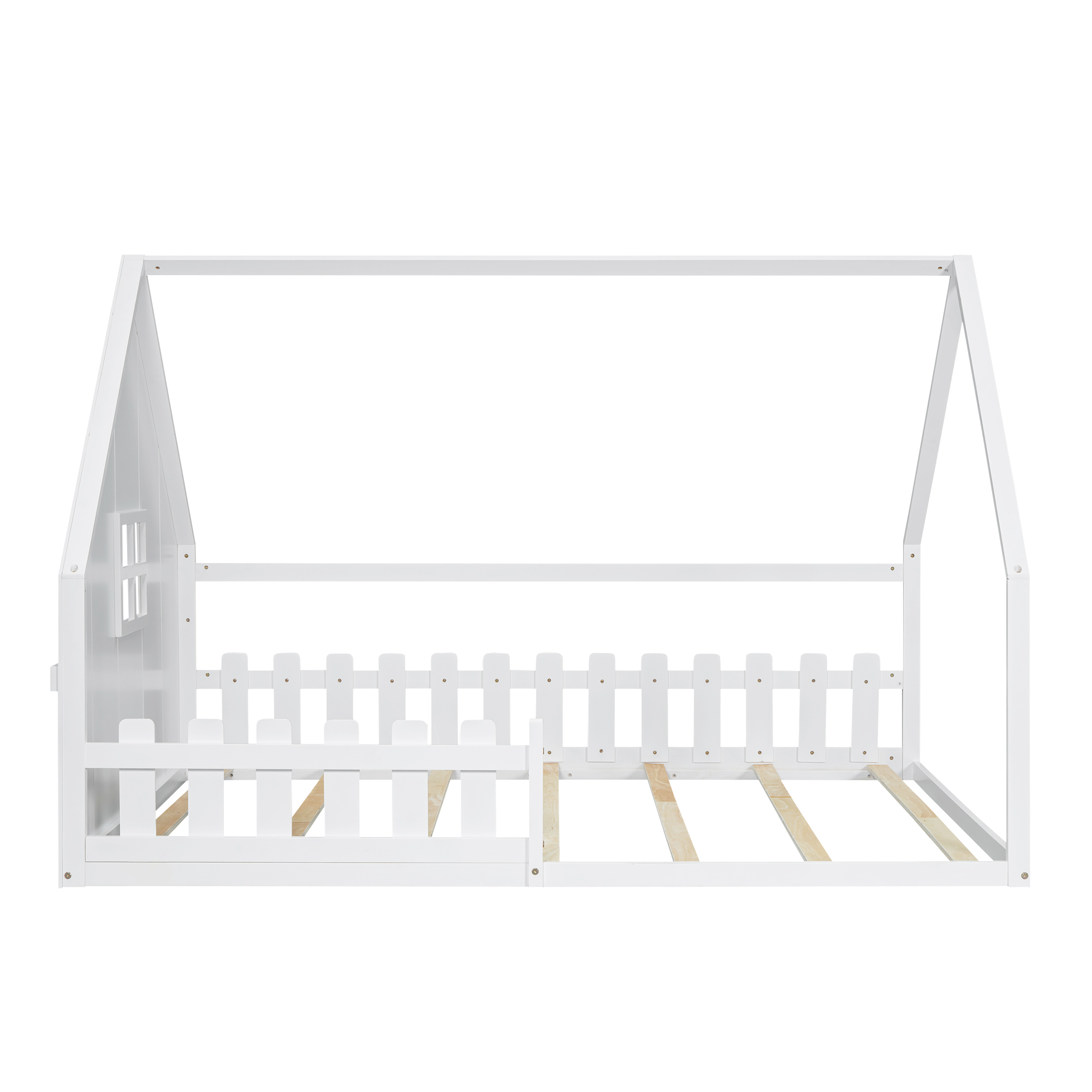 Lit enfant maison de rêve en pin et MDF, design maison miniature, pour chambre d'enfant, stimule imagination, construction stable, style naturel moderne, sécurité et amusement, espace de jeu unique - image 6
