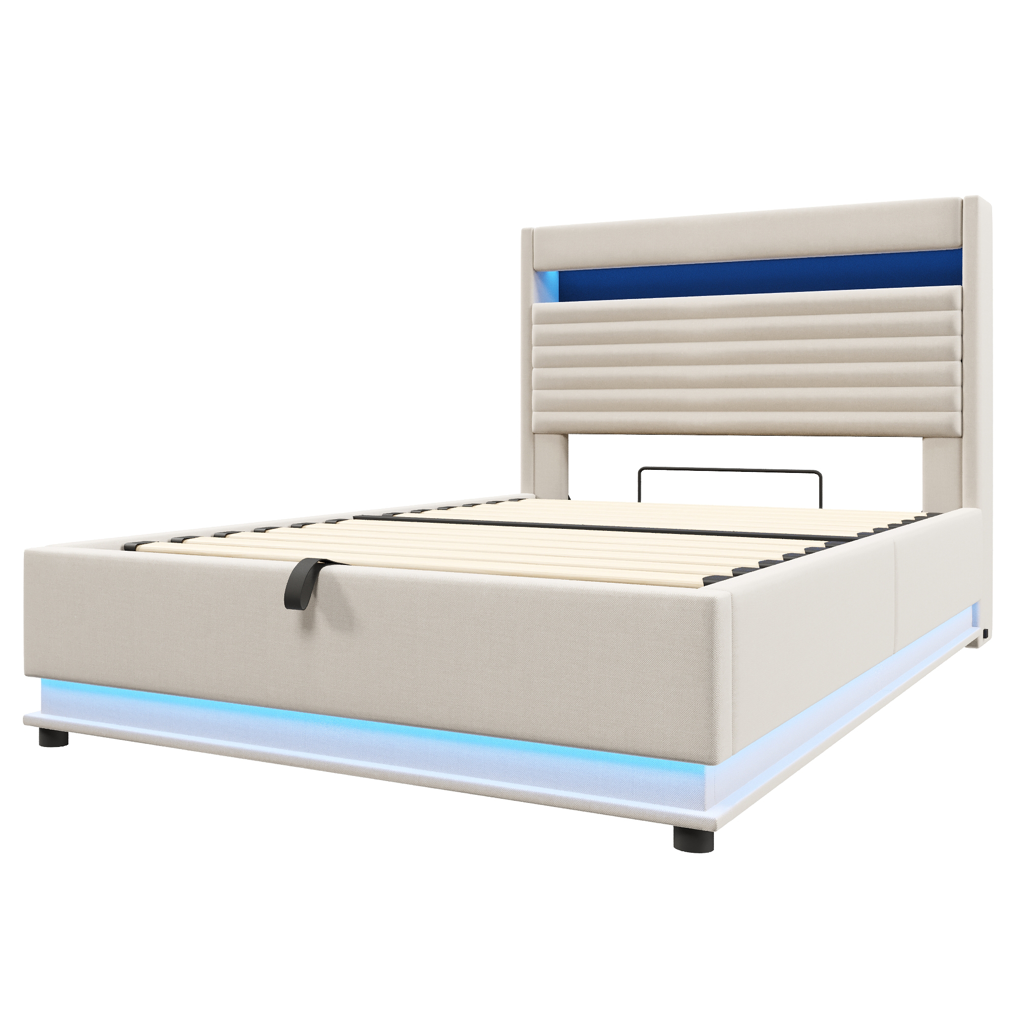 Lit rembourré 140 x 200 cm avec ports USB et Type- - image 15
