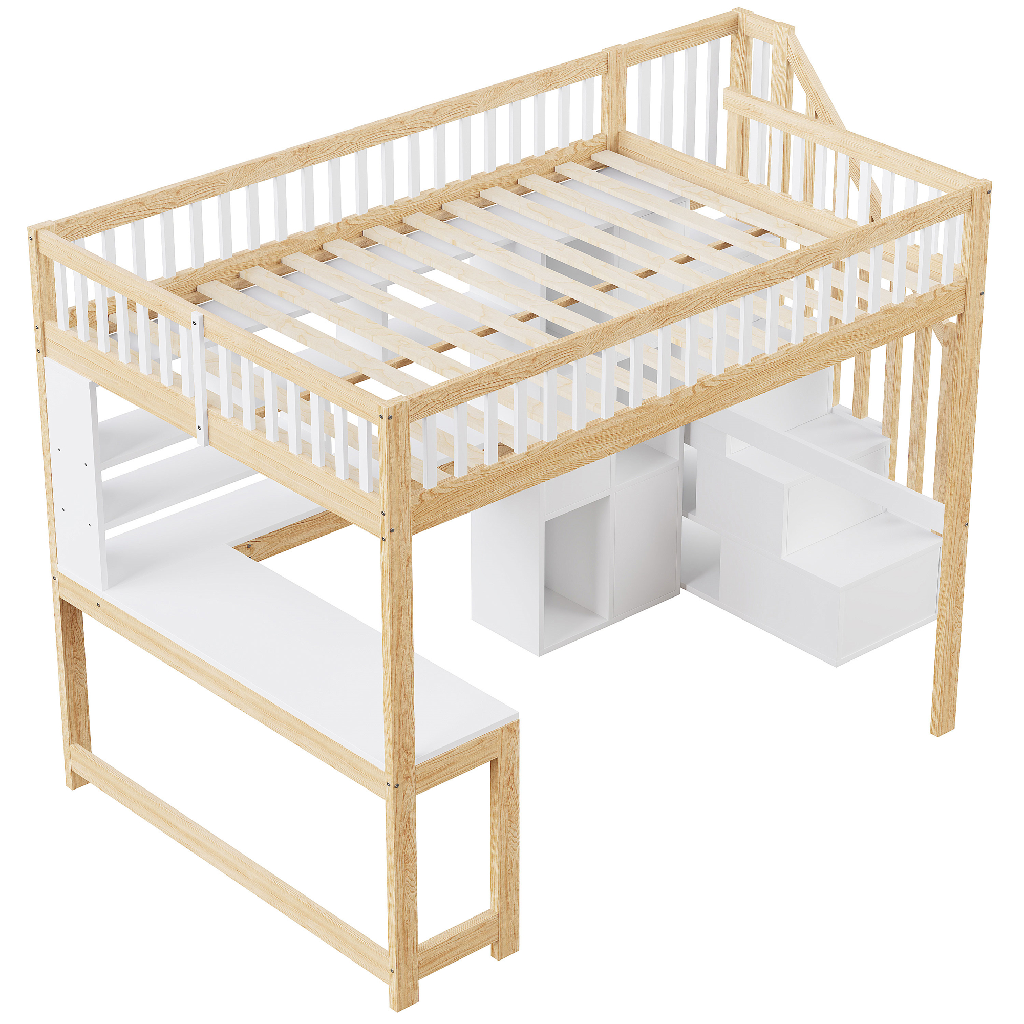 lit mezzanine avec bureau - vue 1