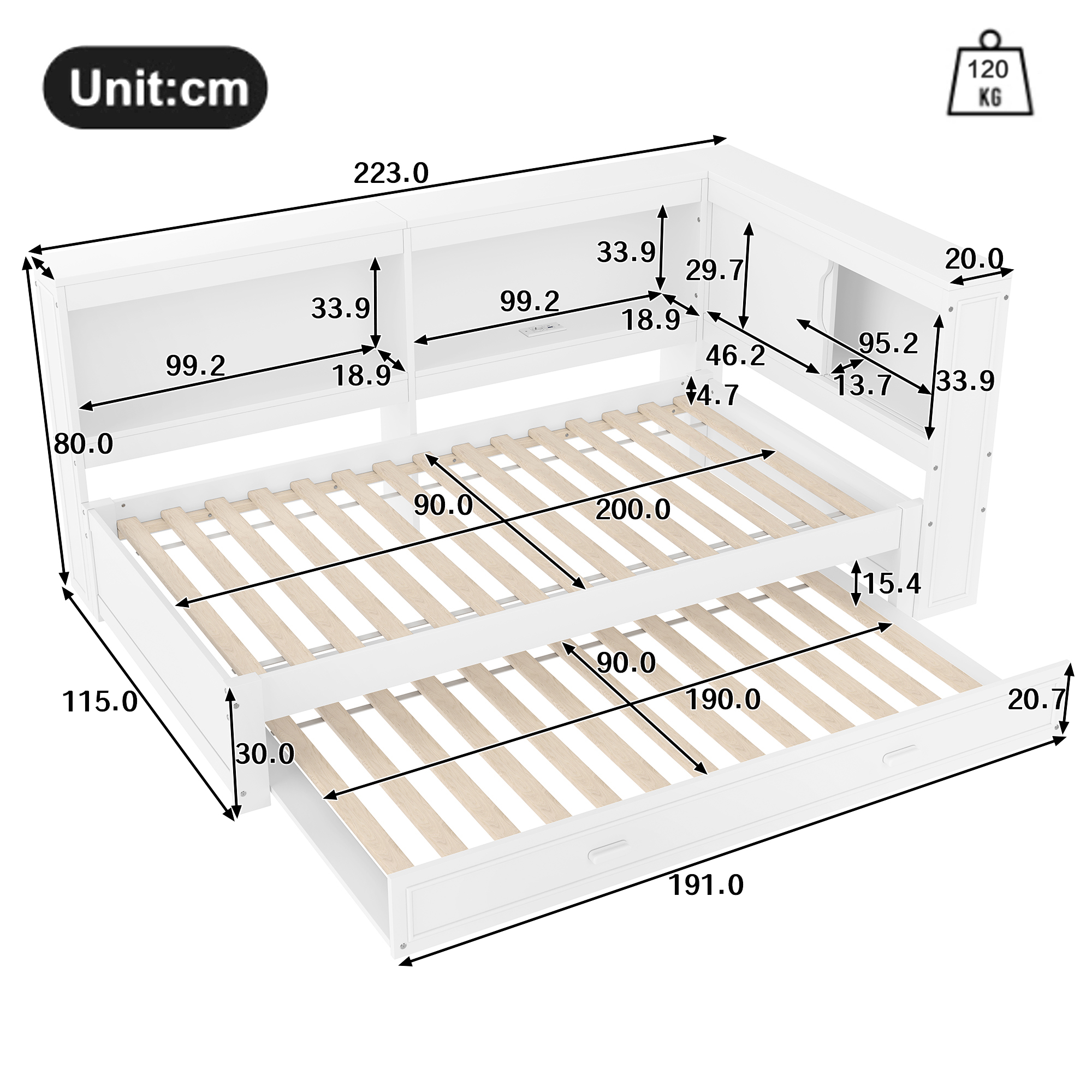 Dimensions du lit banquette