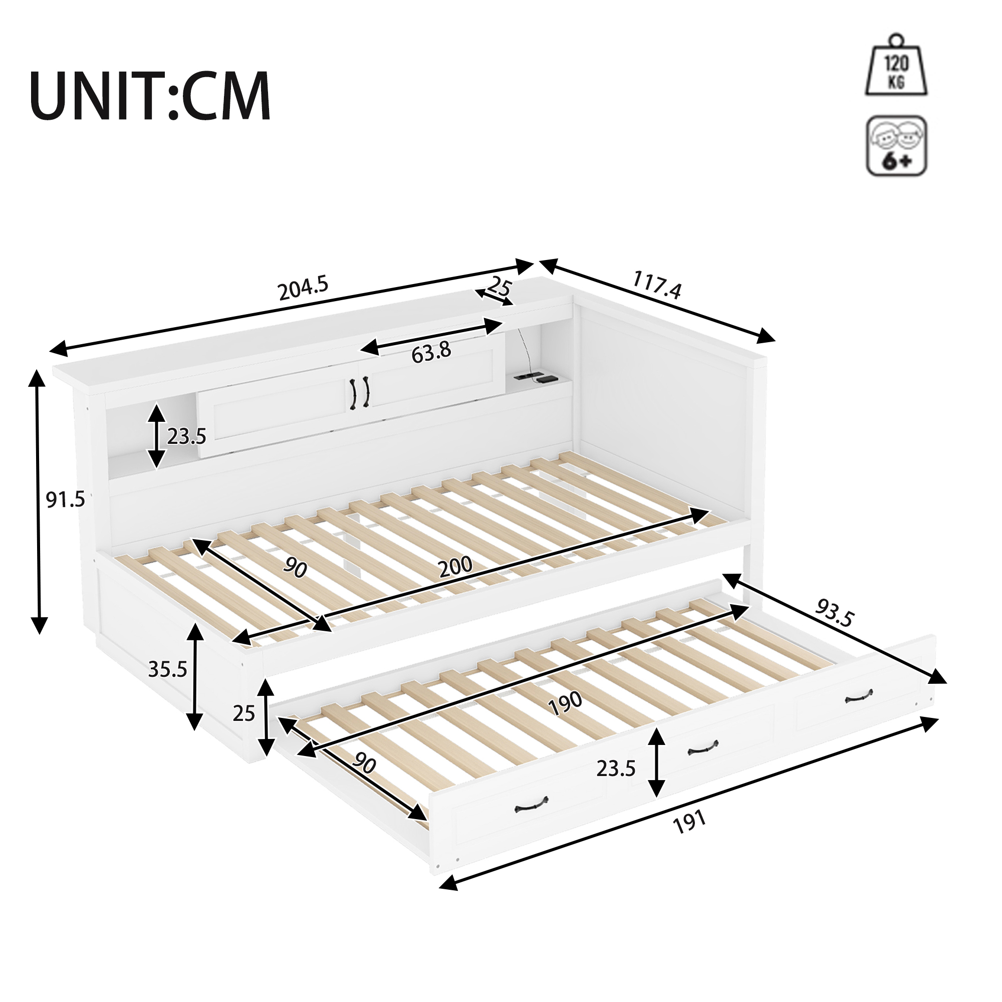Dimensions du lit banquette
