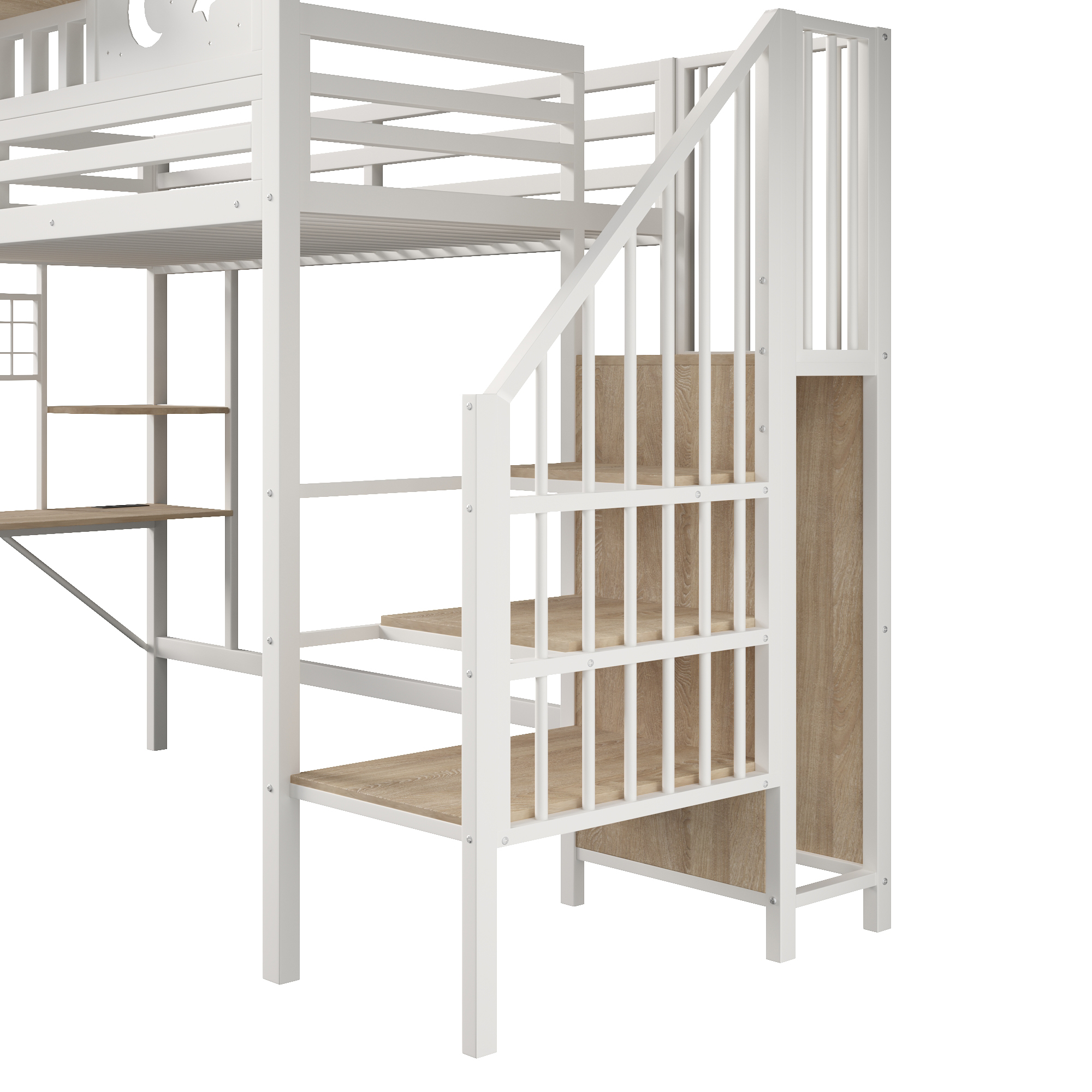 Escalier de rangement et barrières du lit mezzanine