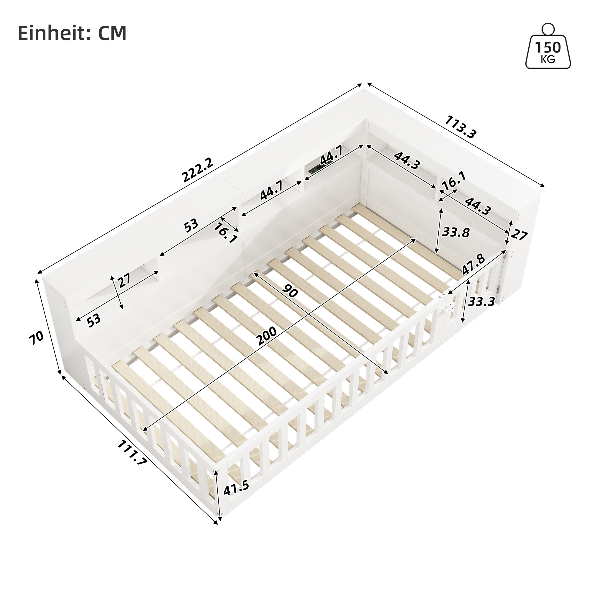 Dimensions du lit banquette