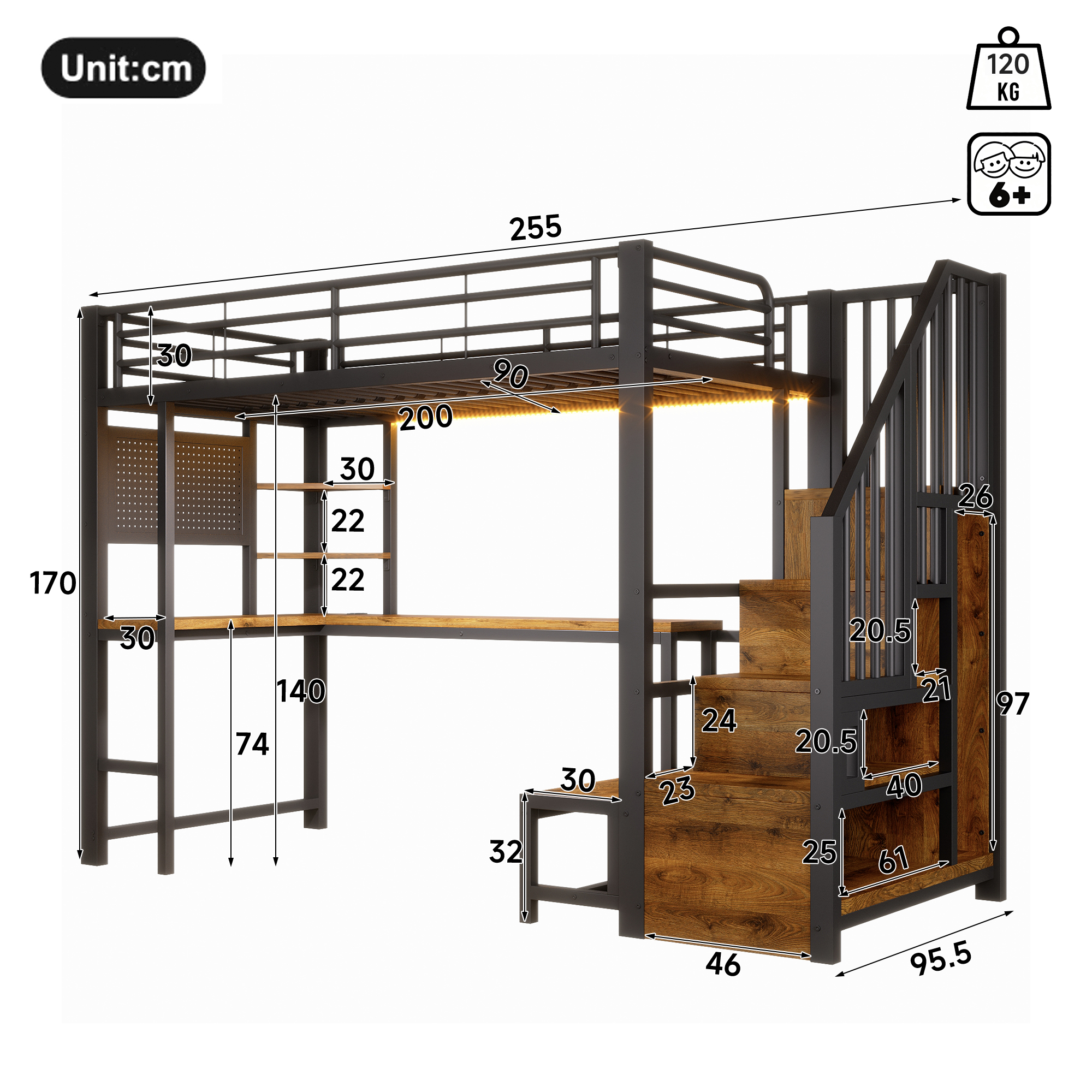 Dimensions du lit mezzanine