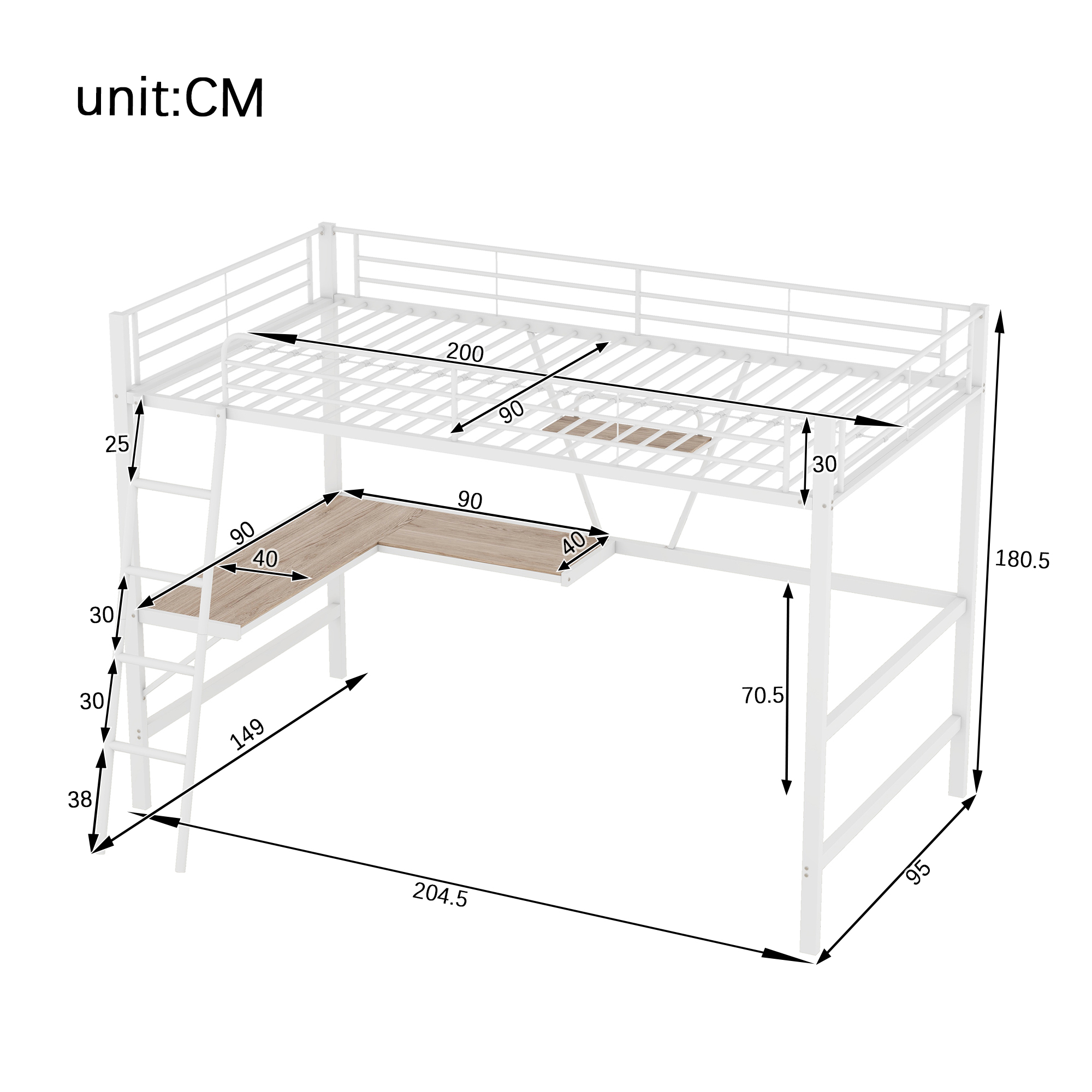 Dimensions du lit mezzanine