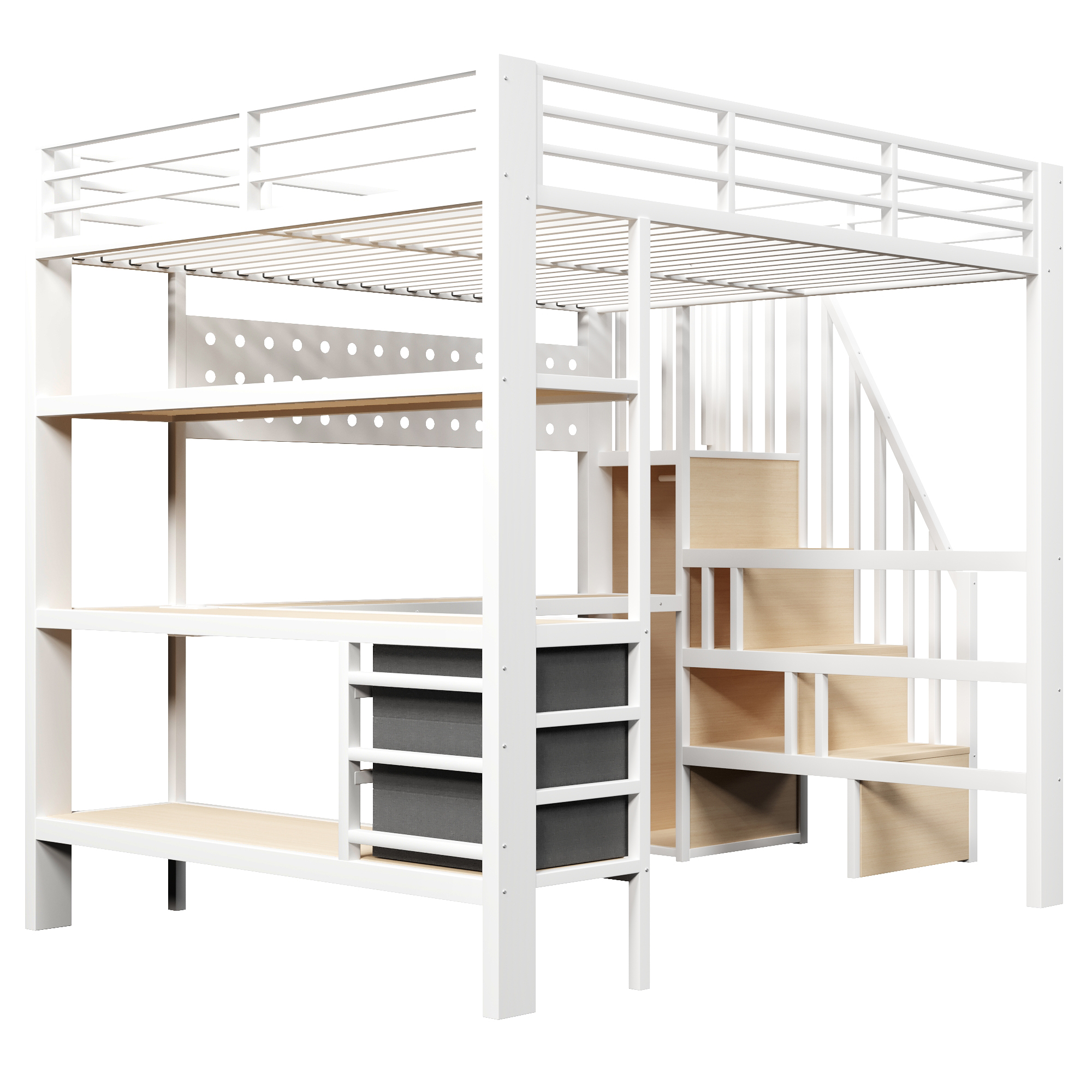 Lit mezzanine design moderne blanc