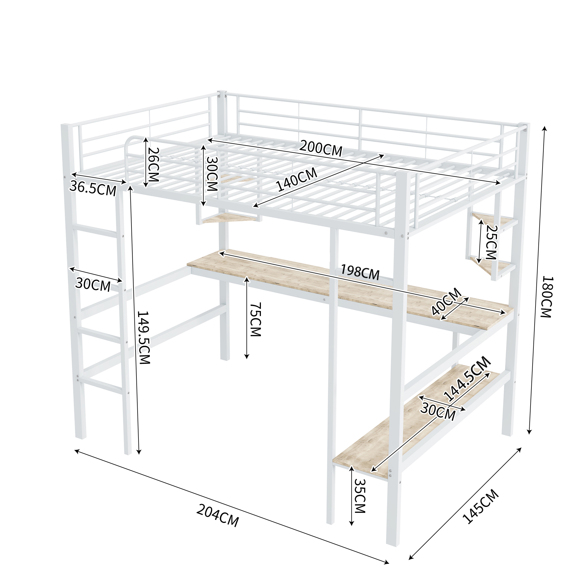 Dimensions du lit mezzanine