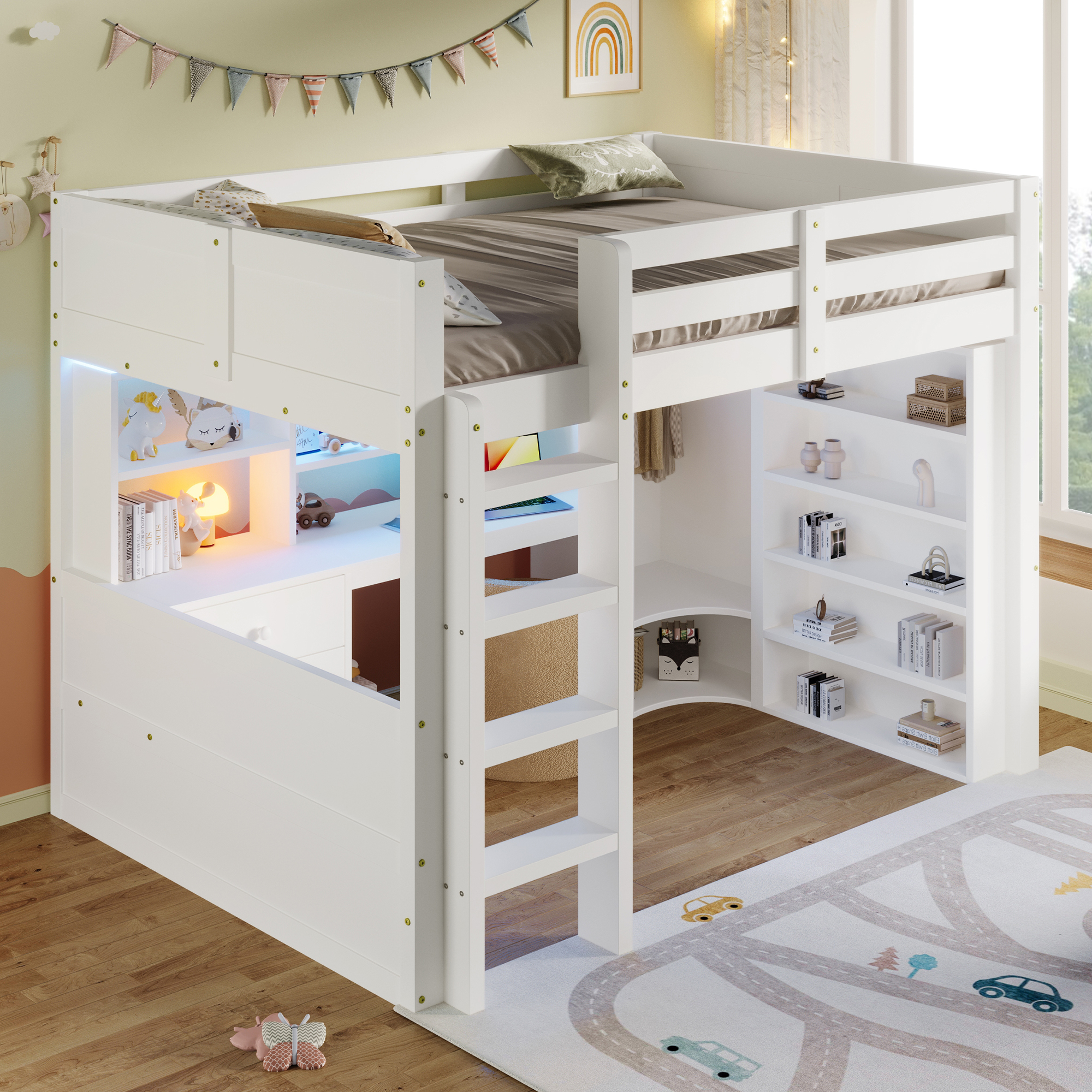 lit mezzanine avec bureau - vue 4