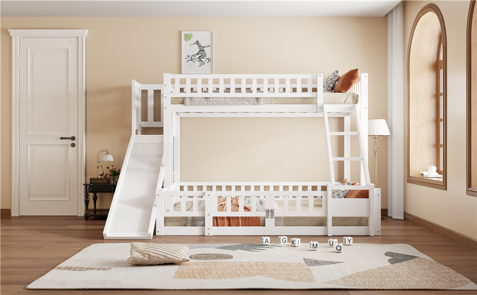 Lit superposé enfant en bois de pin et MDF avec to - image 15