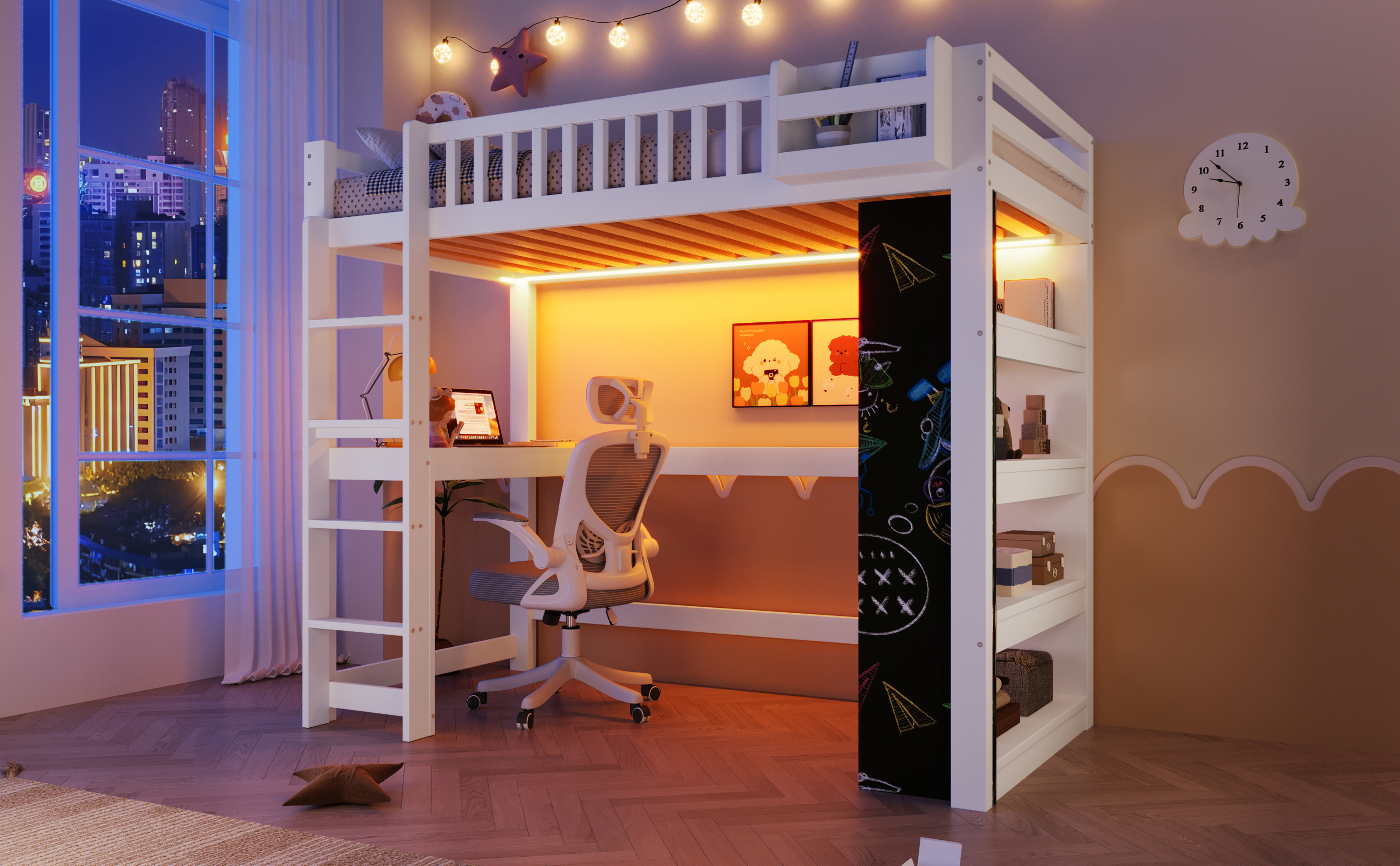 lit mezzanine avec bureau