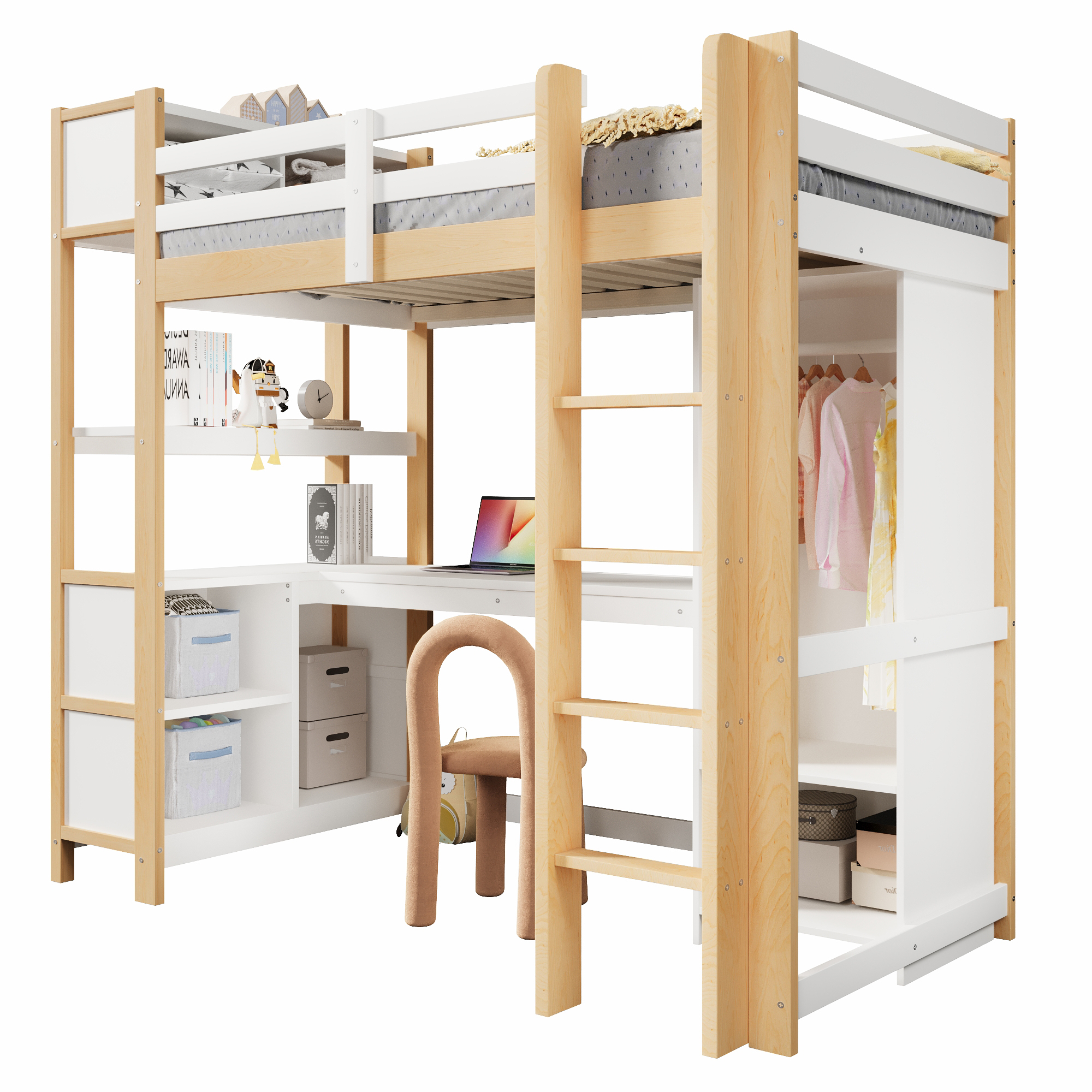 lit mezzanine avec bureau - vue 5