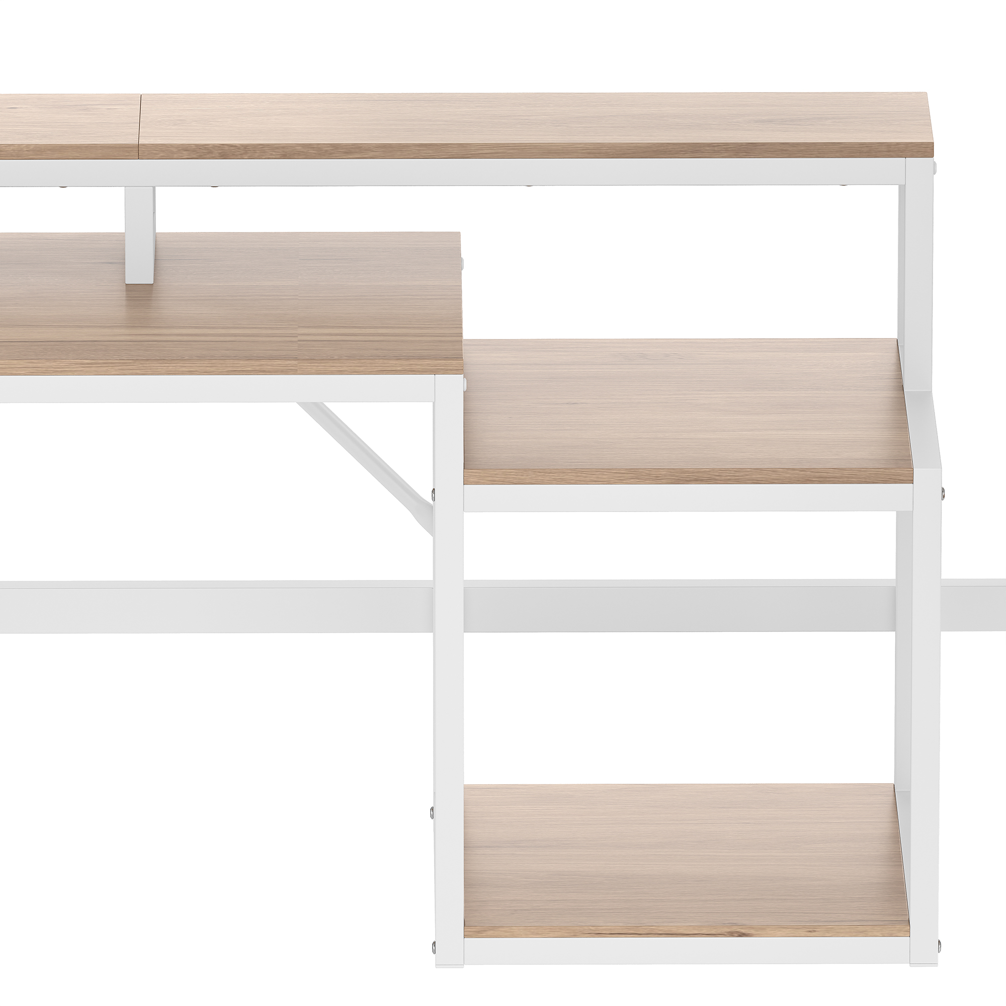 Lit mezzanine fer et MDF avec LED contrôlable app, USB, étagères et compartiments, pour chambre d'enfant et étude, structure stable, ambiance lumineuse, beaucoup de rangement, design moderne, sécurité - image 16