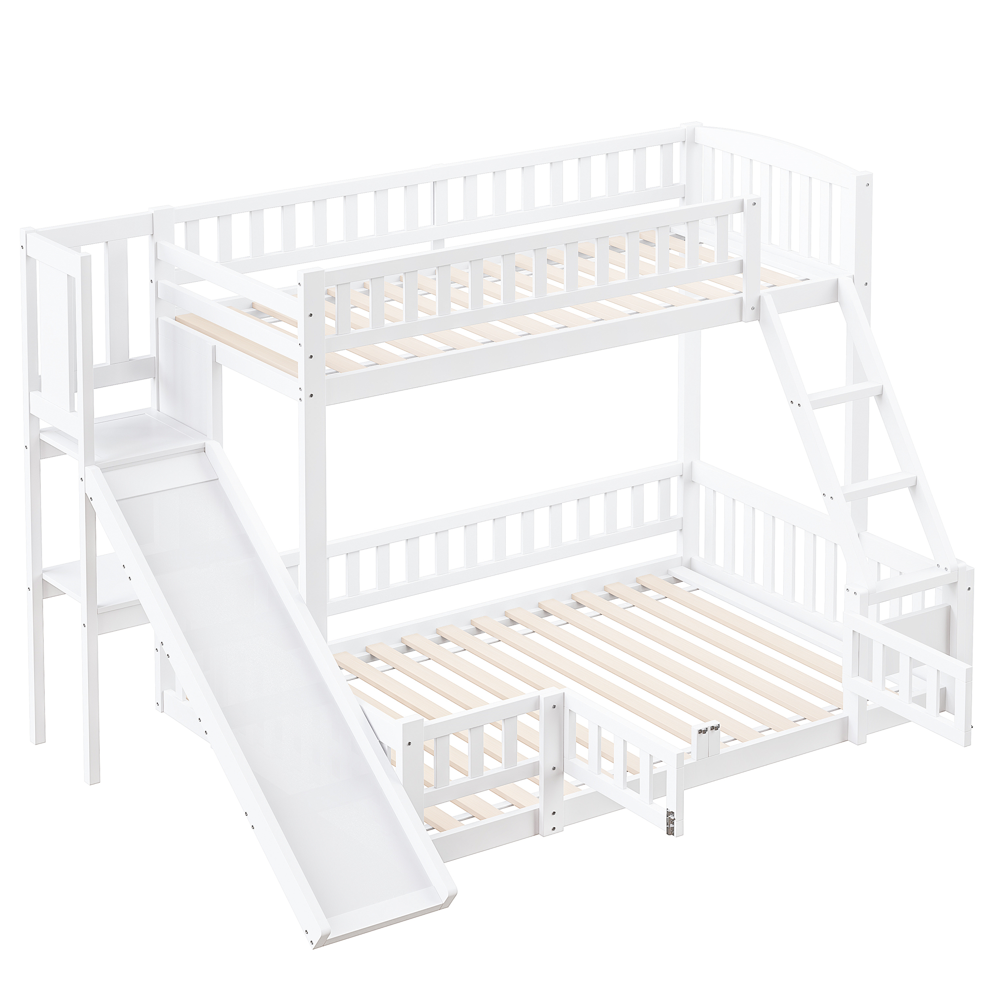 Lit superposé enfant en bois de pin et MDF avec to - image 6